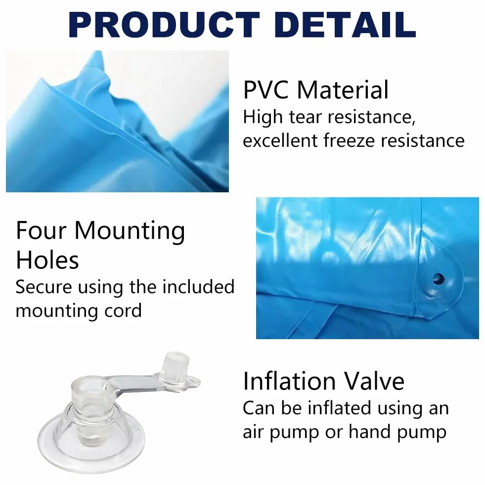 Cojín De Aire para Piscina, Cubierta De Piscina Inflable, Cojín De Aire De Invierno, Accesorios Piscinas De Invierno, Protección contra Heladas para Piscinas por Encima del Suelo