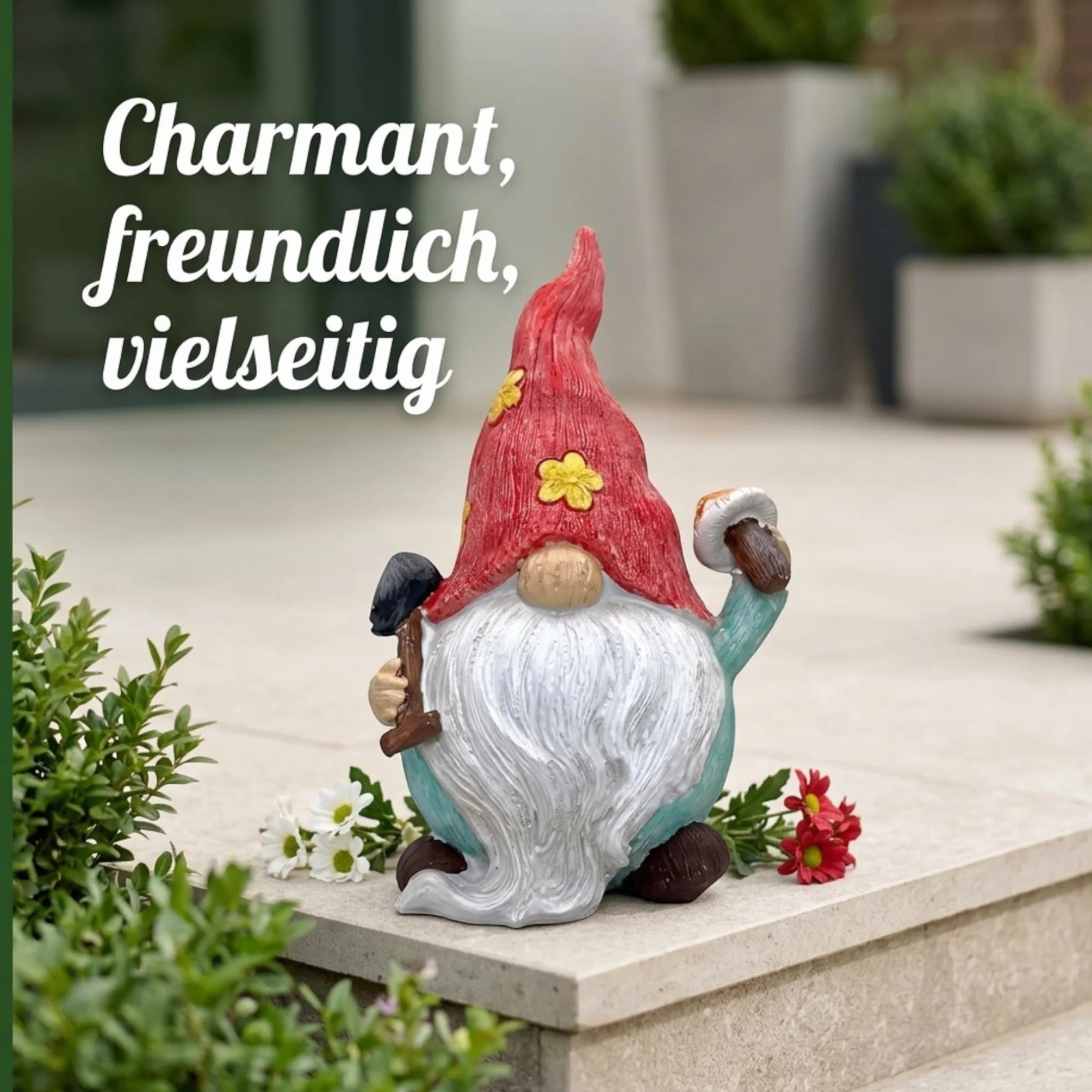 MIJOMA Enano de jardín Gnom GNOME Dwarf Jardín Decoración Jardín Decoración de Jardín Enano para Jardín Decoración del Hogar Decoración para Terraza para Balcón (Chaqueta Azul - 22 cm)