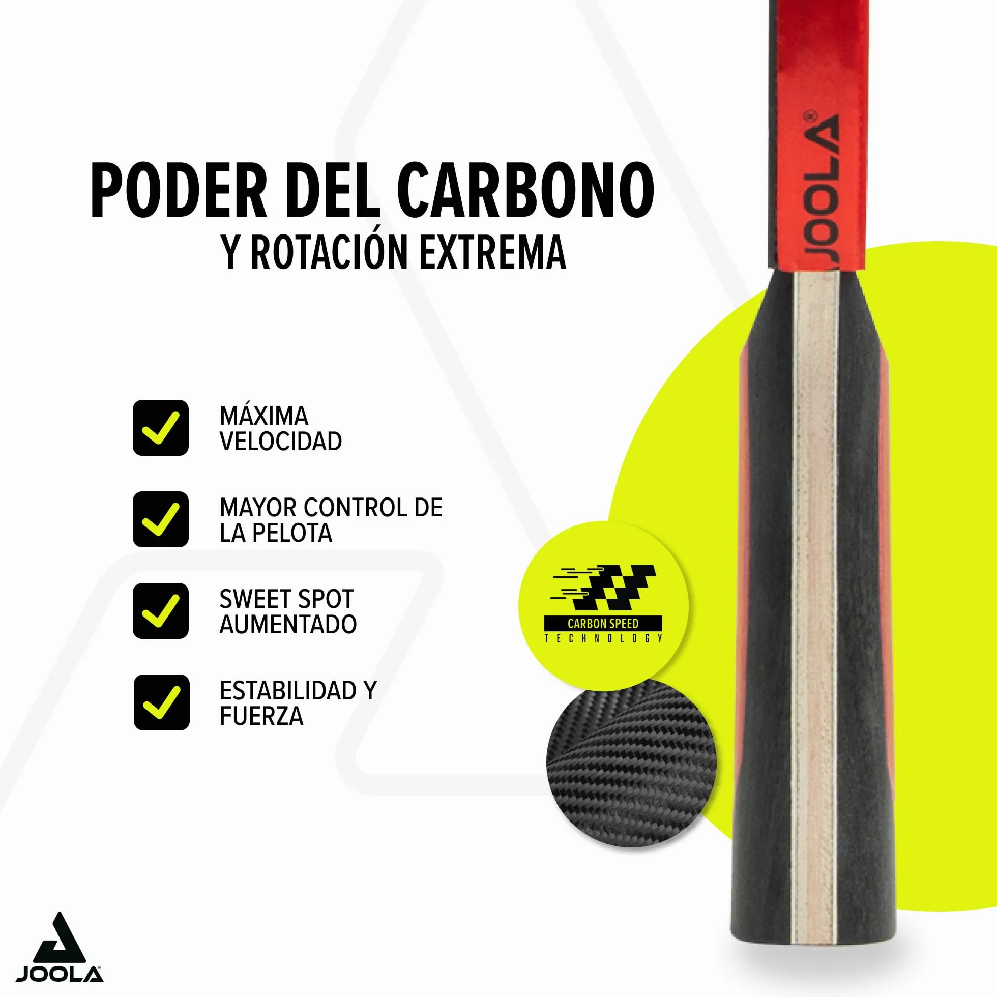 JOOLA Raqueta de ping pong Red Carbon X - Gama alta Micron+ Cloudblast