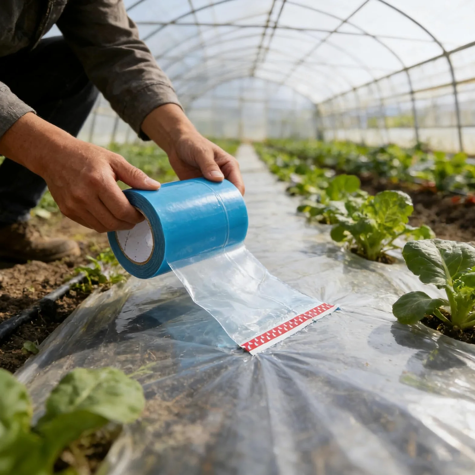 Cinta Reparadora para Plástico de Invernadero 25m Azul Pe | Rollo Único, Cobertura Transparente y Resistente al Agua, Uso Exterior en Jardinería Láminas y Film
