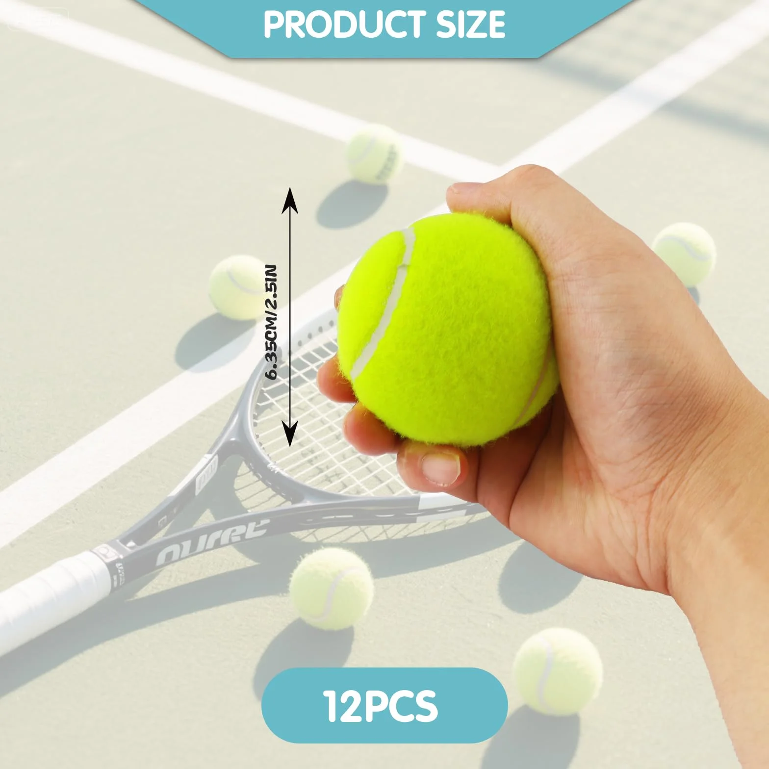 Pelotas de Tenis 12 Piezas para Práctica Niños Principiantes