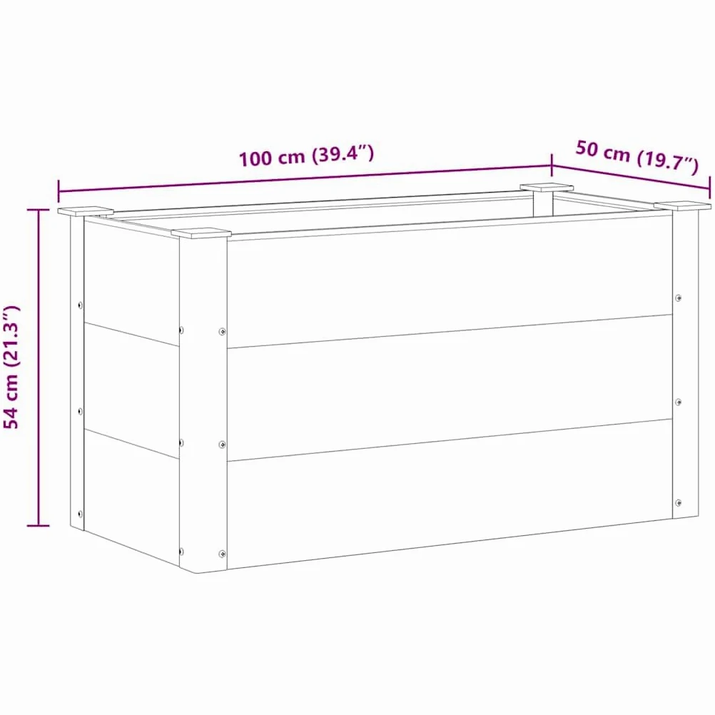 vidaXL Arriate de WPC Gris 100x50x54 cm