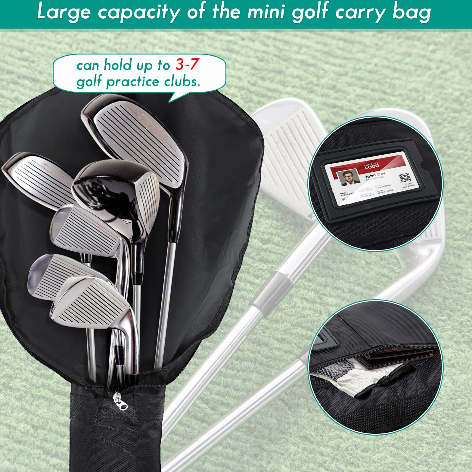 Bolsa de Transporte de Golf Plegable con Correa Ajustable Ligera para Viajes