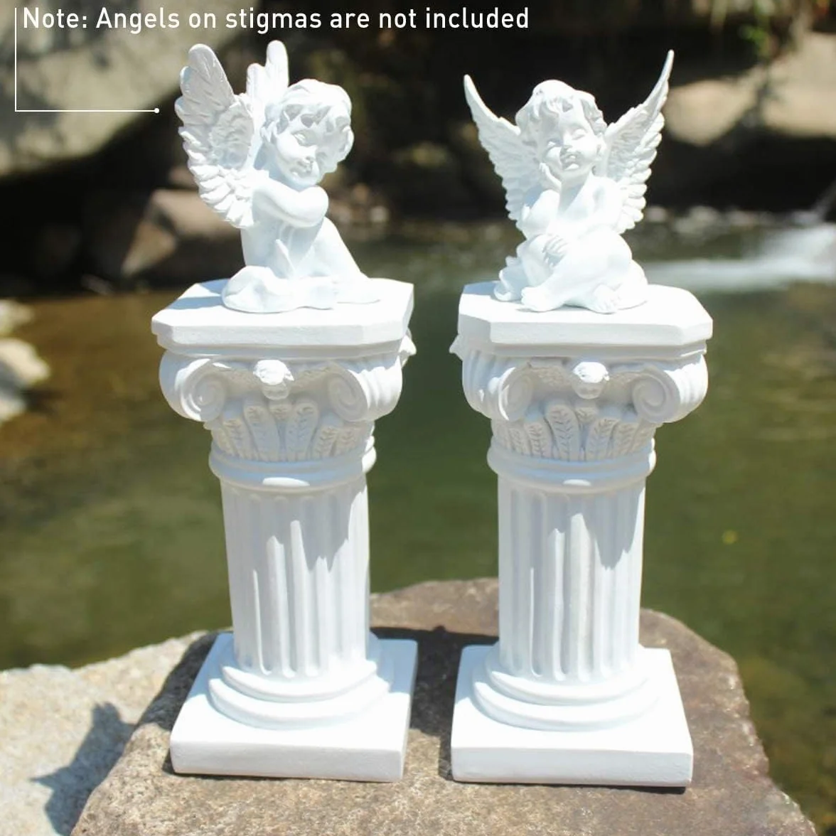 Columna griega de columna romana, columna romana, estatuas griegas clásicas, decoración de escritorio, escultura de boda, decoración de mesa, hogar, jardín, 3.9 x 3.9 x 7.5 pulgadas (blanco)