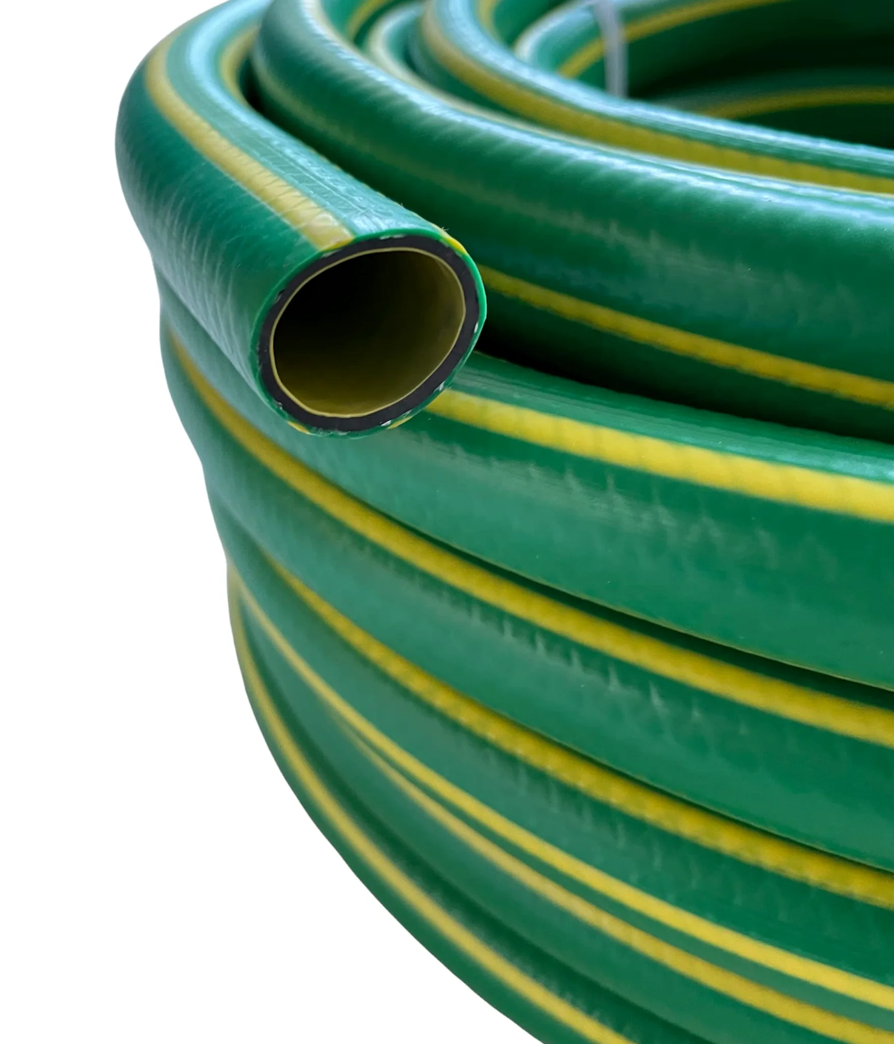 Manguera de riego para riego de 4 capas antialgas verde flexible retinado de goma de jardín (diámetro 1'' - 25 metros)