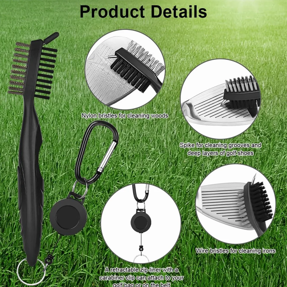 Flintronic Kit de Limpieza para Golf, Cepillo Limpiador Plegable, Toalla y Marcadores