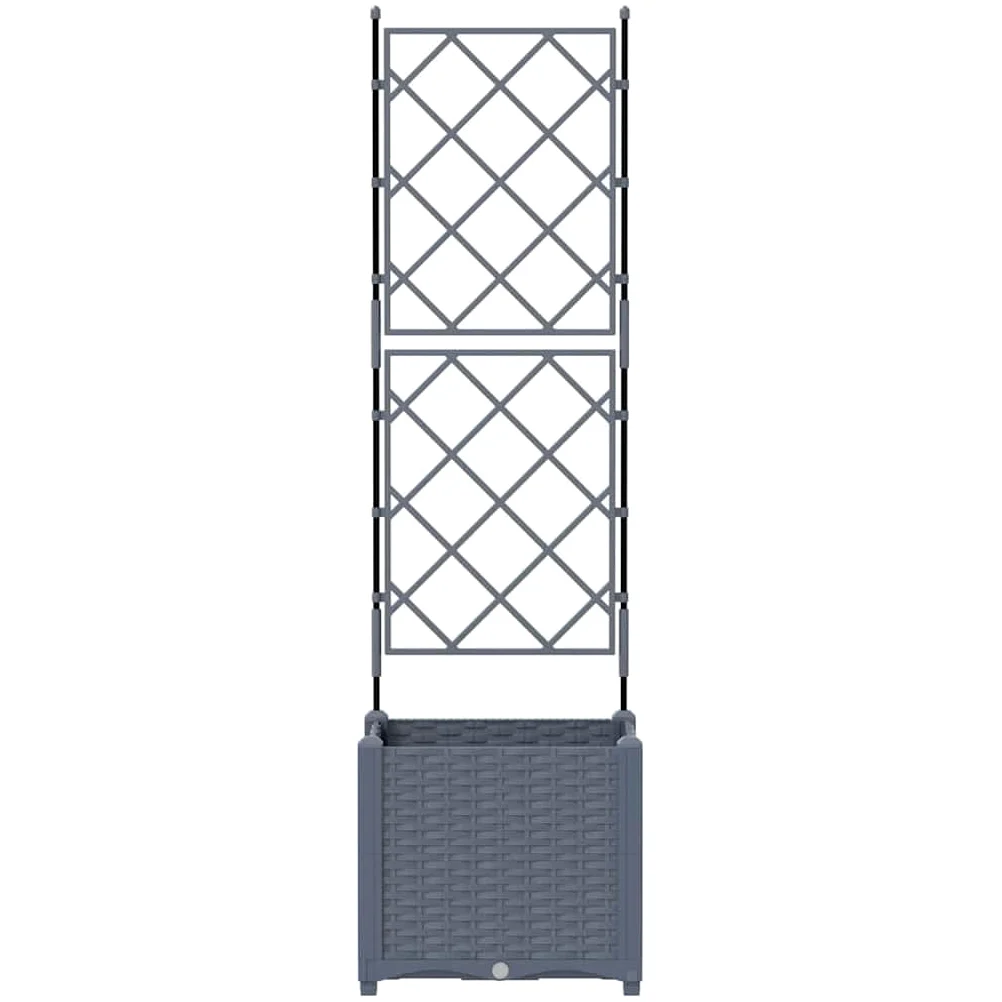 Maceta de jardín con enrejado, color gris claro, 40 x 40 x 143 cm, plástico para plantas trepadoras, maceta moderna para jardín, terraza y exterior