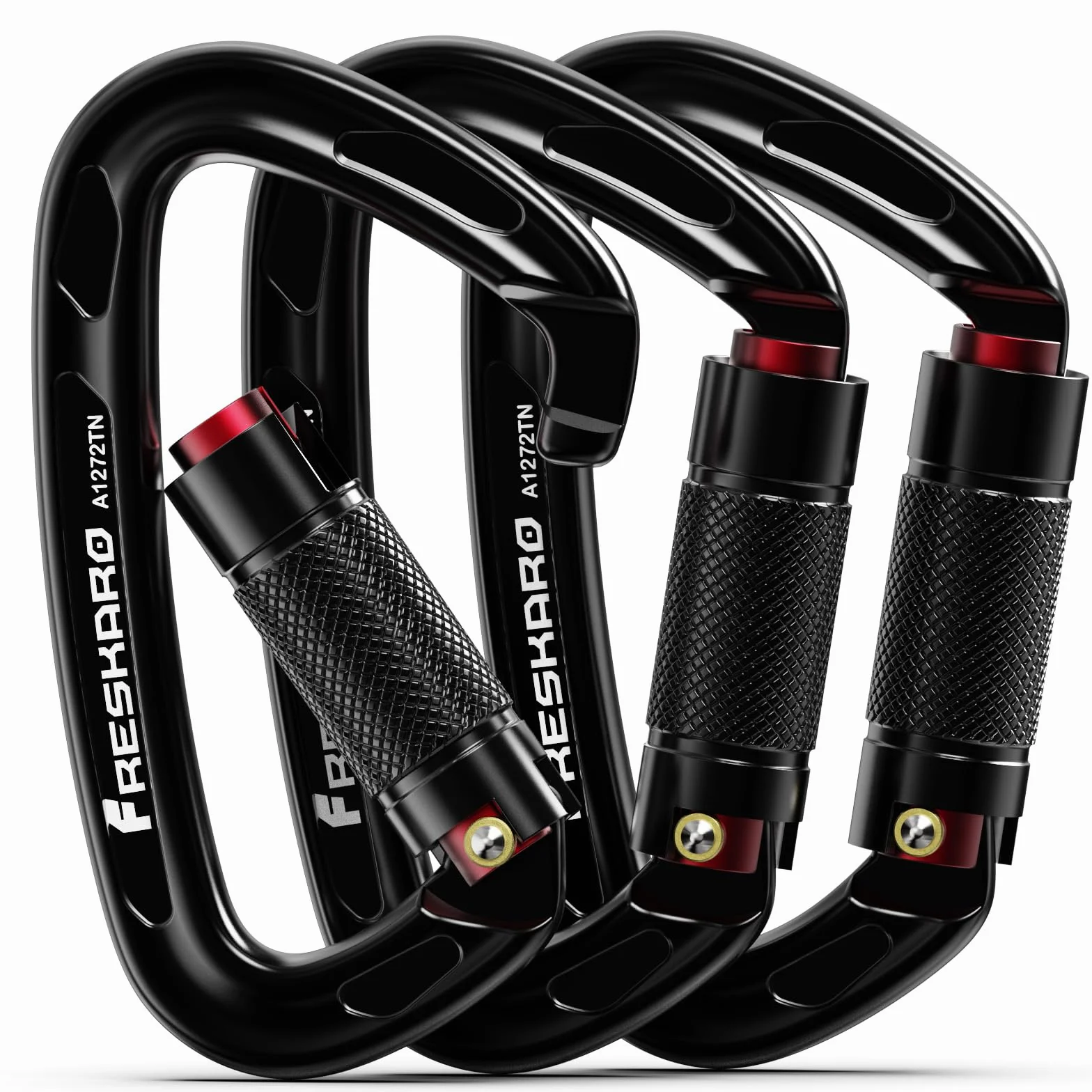 FresKaro Mosquetón de Escalada 25kN Twistlock Grande 10cm Cierre Rápido Resistente 2550kg