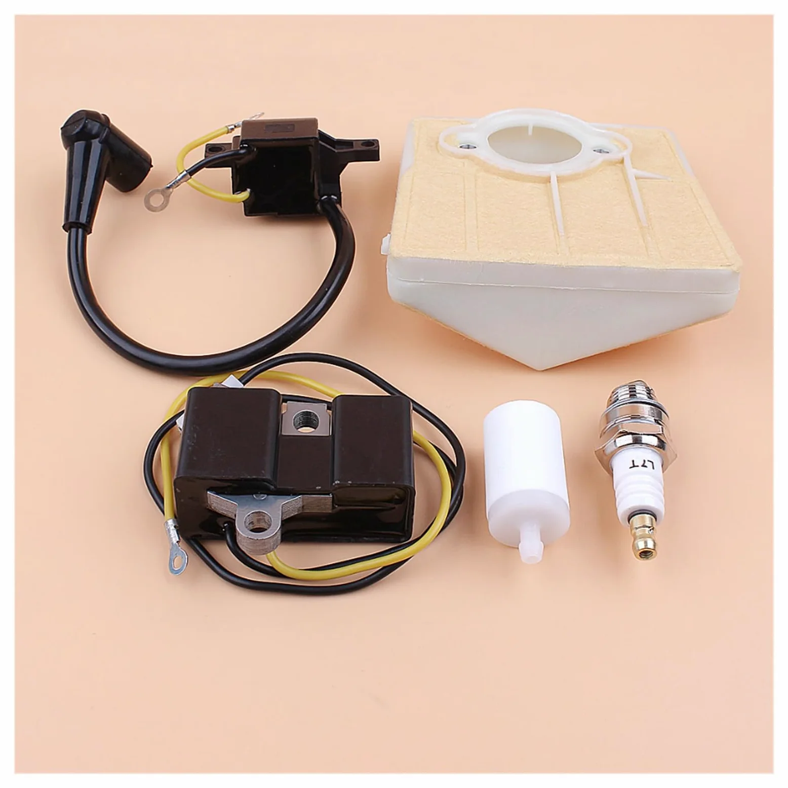 Módulo de Bobina de Encendido de Tipo Antiguo Kit de bujía de Filtro de Aire for Husqvarna 61 266 for joneding 630 Spares de Motosierra 501546201, 501517201