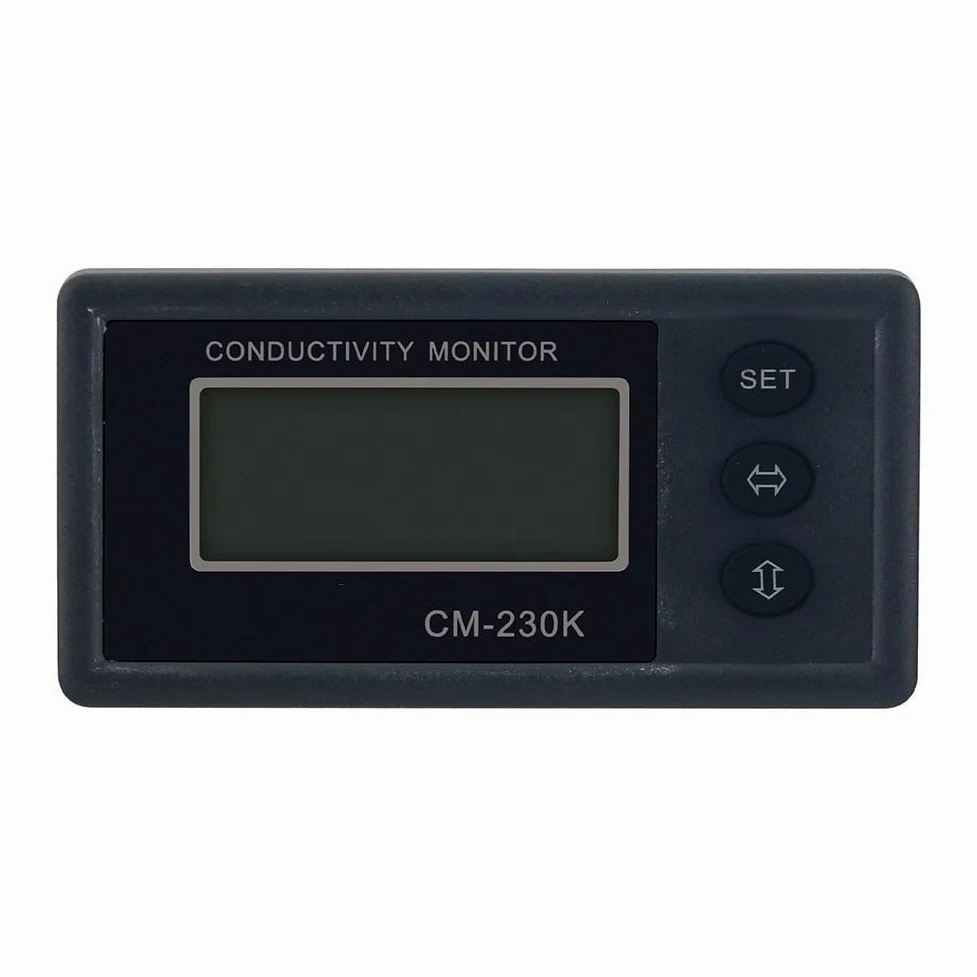 Online Medidor de conductividad CM-230K 0-1999μS/cm Monitor de calidad del agua con control de alarma y electrodo de 5 m para sistema RO