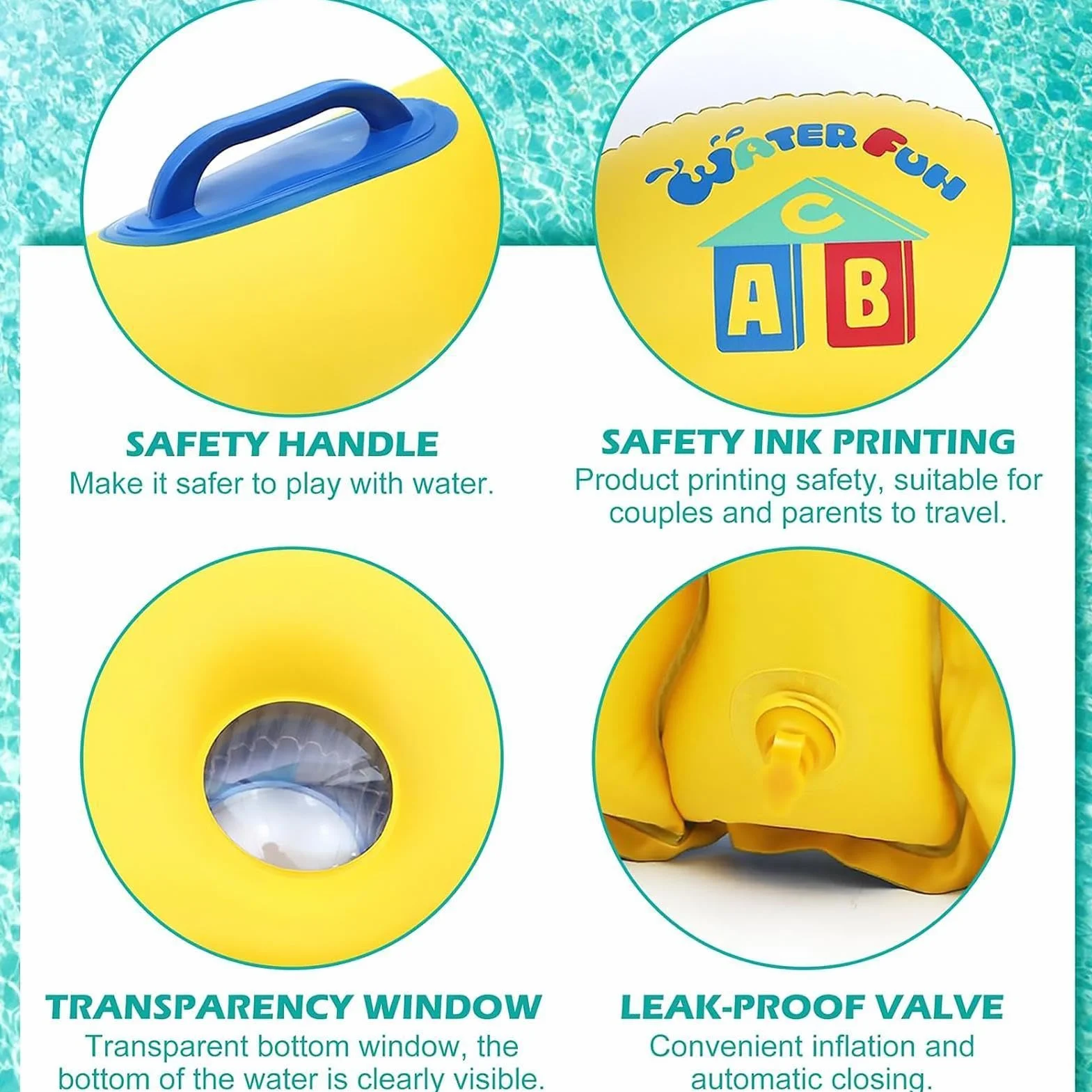 Tabla de surf inflable para niños con asas para parque acuático lago verano