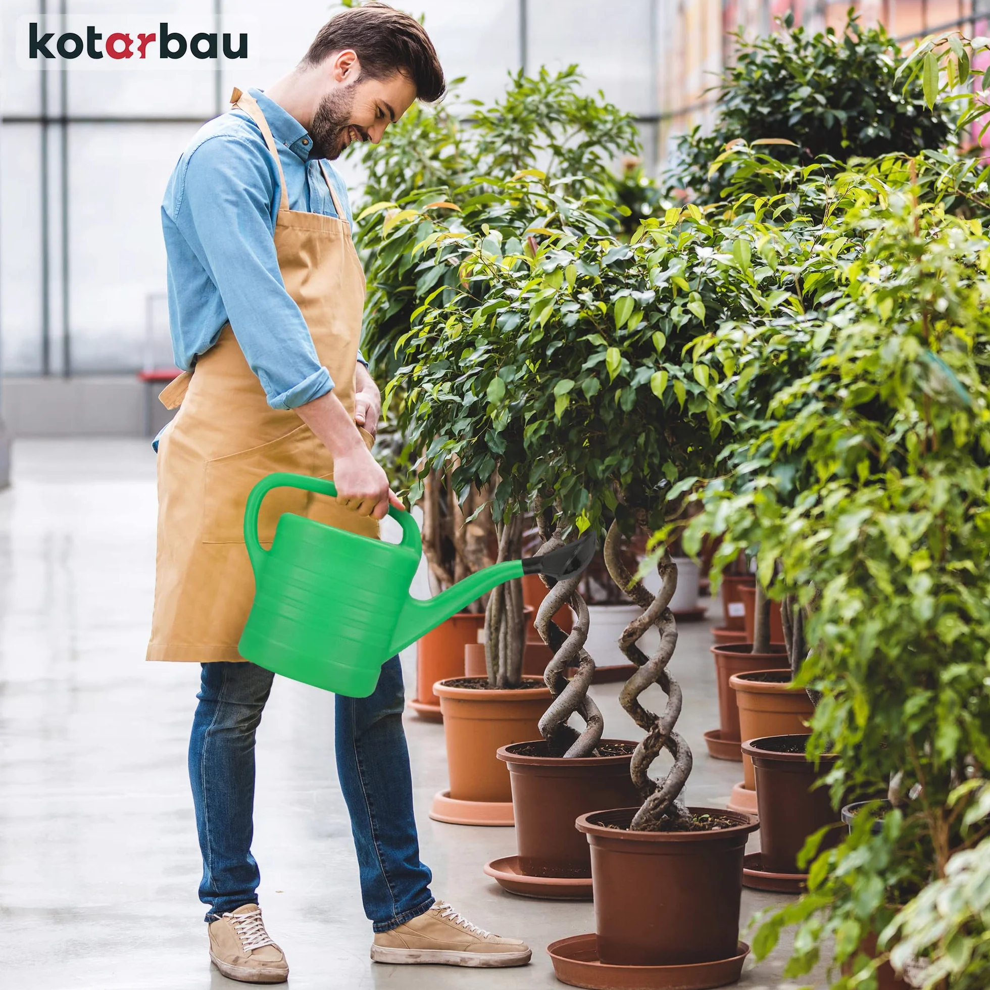 KOTARBAU® Regadera Plantas - Plástico - 10 L - Verde - Regaderas para Macetas - con Boquilla Extraíble para Jardín