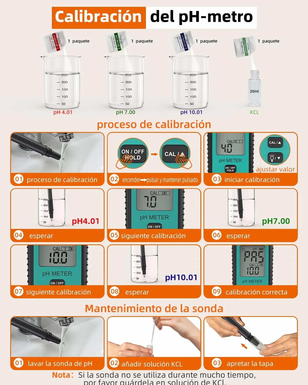 Tadeto Medidor de pH del Suelo, medidor del valor de pH para jardín, agua y alimentos con cabezal metálico protector y pantalla LCD