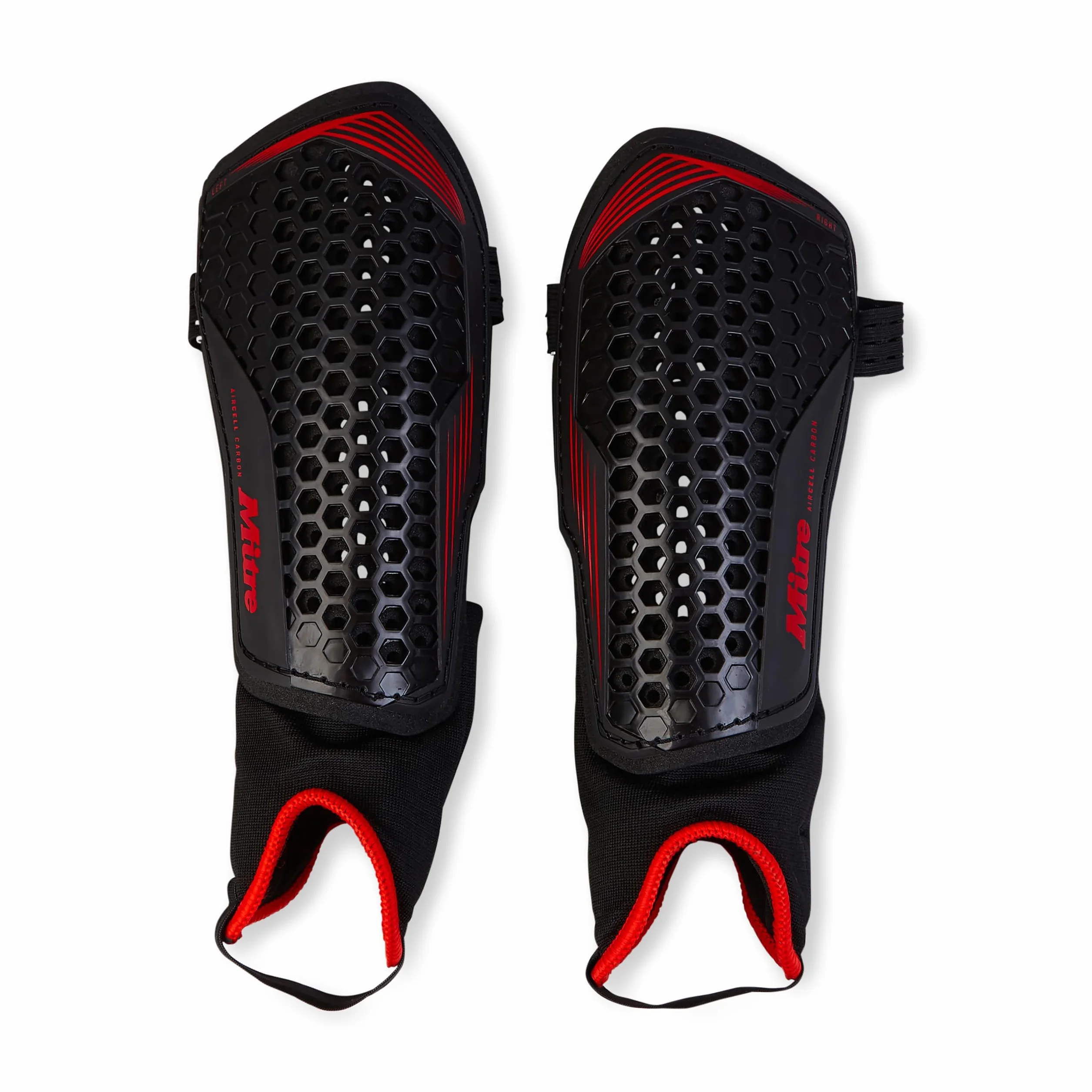 Mitre Protectores de Fútbol Negro Guardapiernas Protector de Tibia