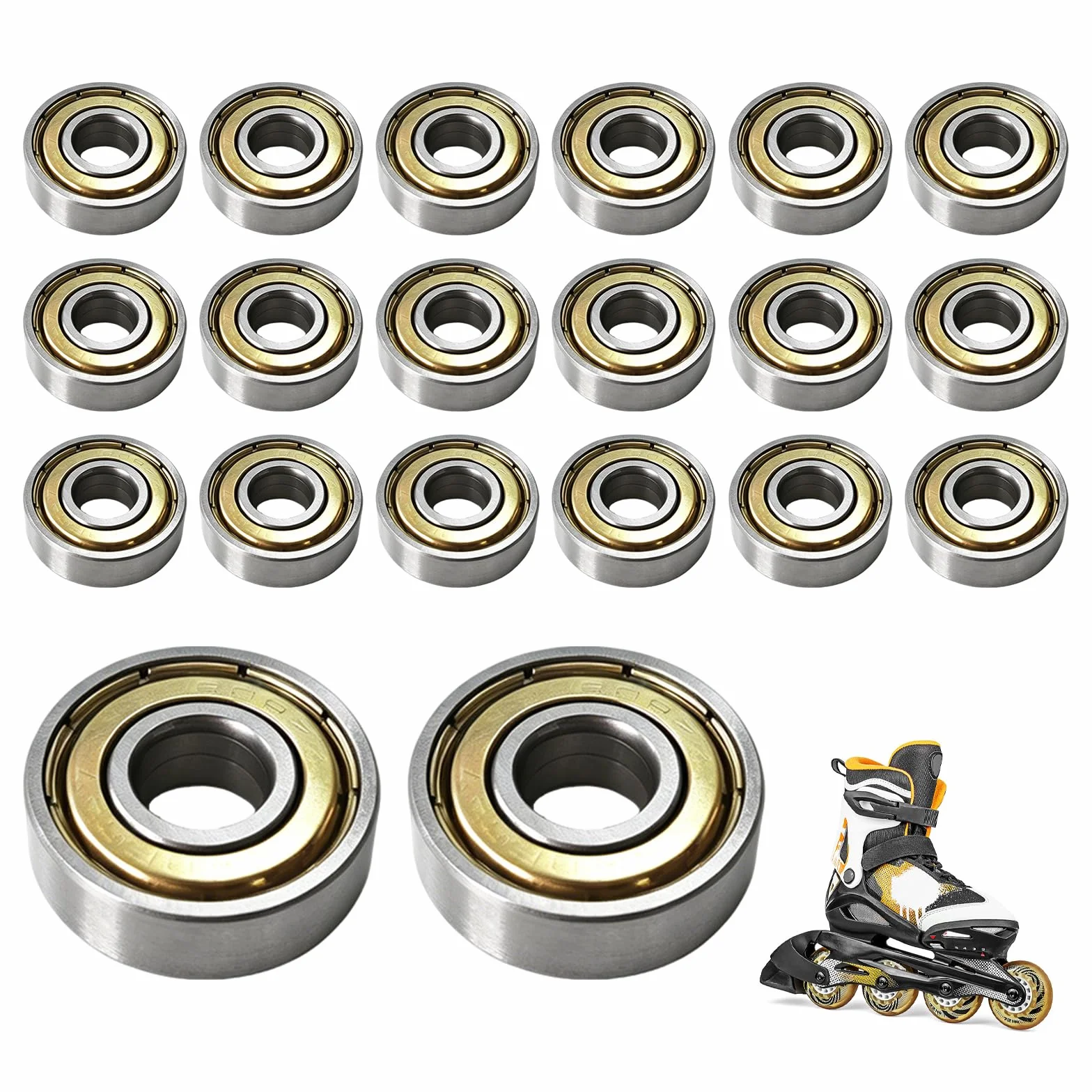 Rodamientos de Bolas 608zz 8x22x7 mm Doble Blindaje Metálico para Skateboards Patines