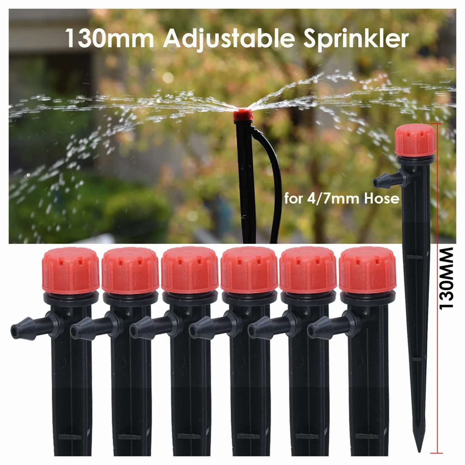 Kit de riego por goteo 5M-50M Kit de riego por goteo automático de jardín y sistema de boquillas, kit de micro gotero para invernaderos de balcón y terraza (color: KSL01-KIT112-10M)