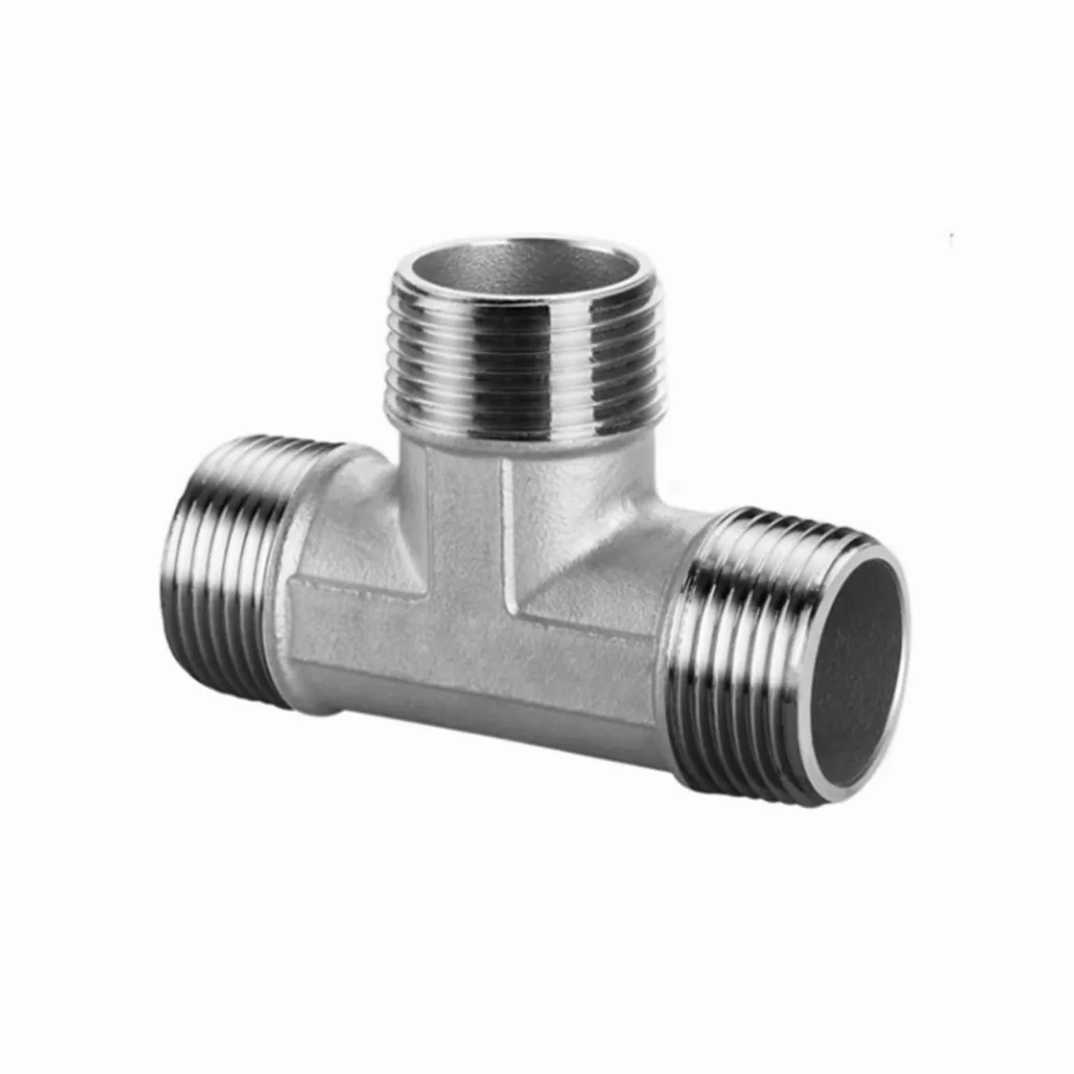 Conexión en T de 3 vías con rosca macho + macho + hembra, DN6/DN8/DN15/DN25, 1/4", 1/2", 3/4", 1" y 1-1/4", de acero inoxidable 304.(Orange,1")