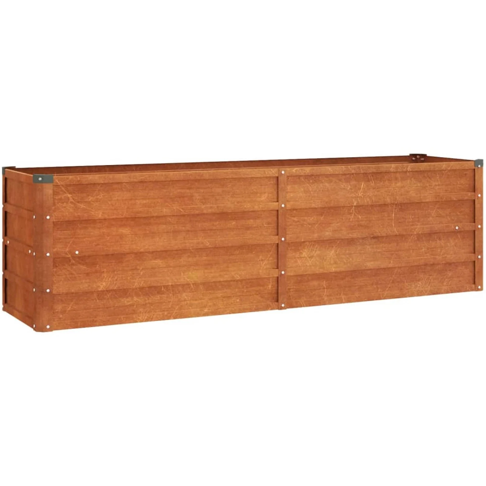 Homgoday Arriate Oxidado de Acero corten 160x40x45 cm Arriate Jardin Jardinera Exterior para Terraza Elevado Macetero Maceta para Plantas Vegetales Hierbas