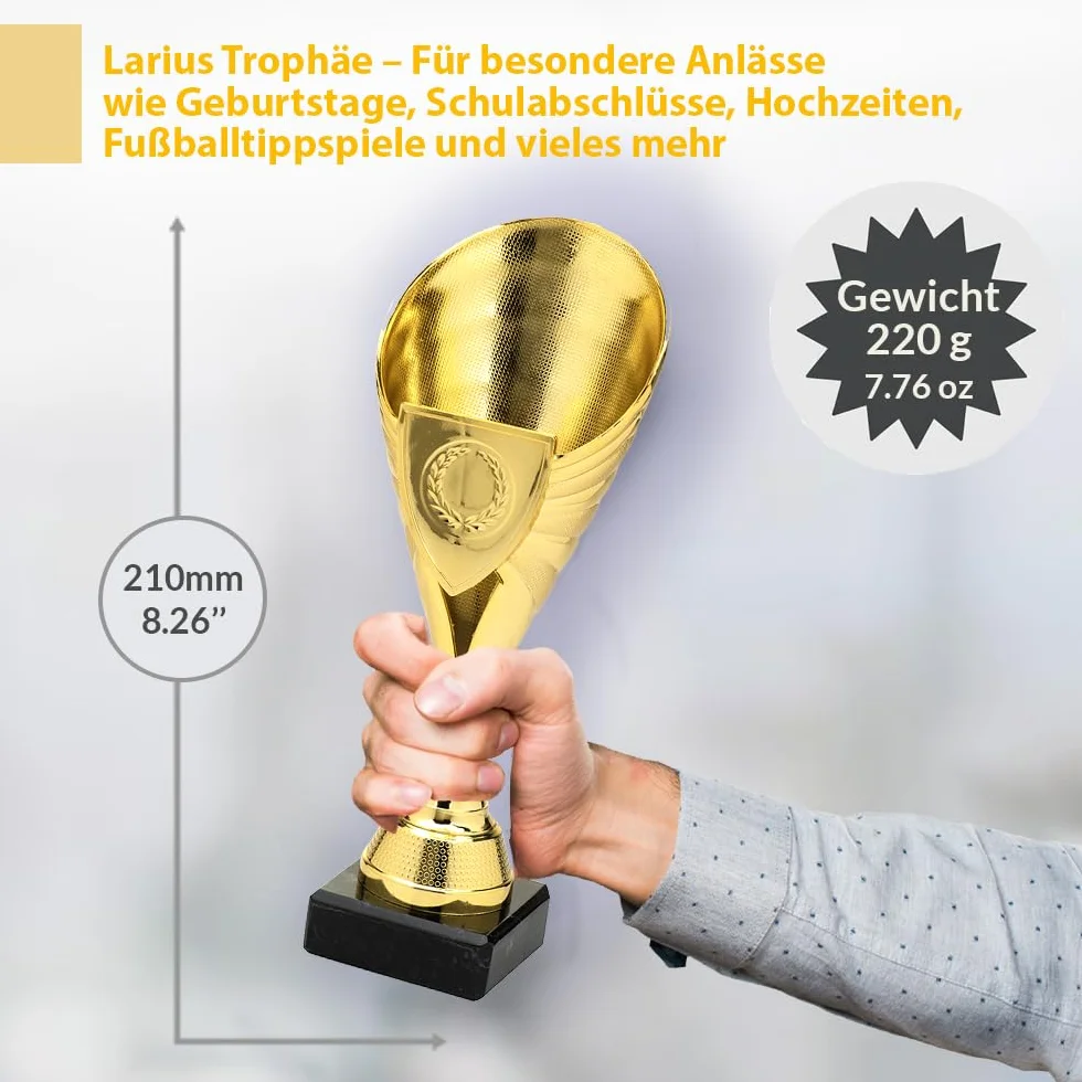 Larius Copa 21 cm Trofeo Universal Base Mármol Personalizable Premios B1