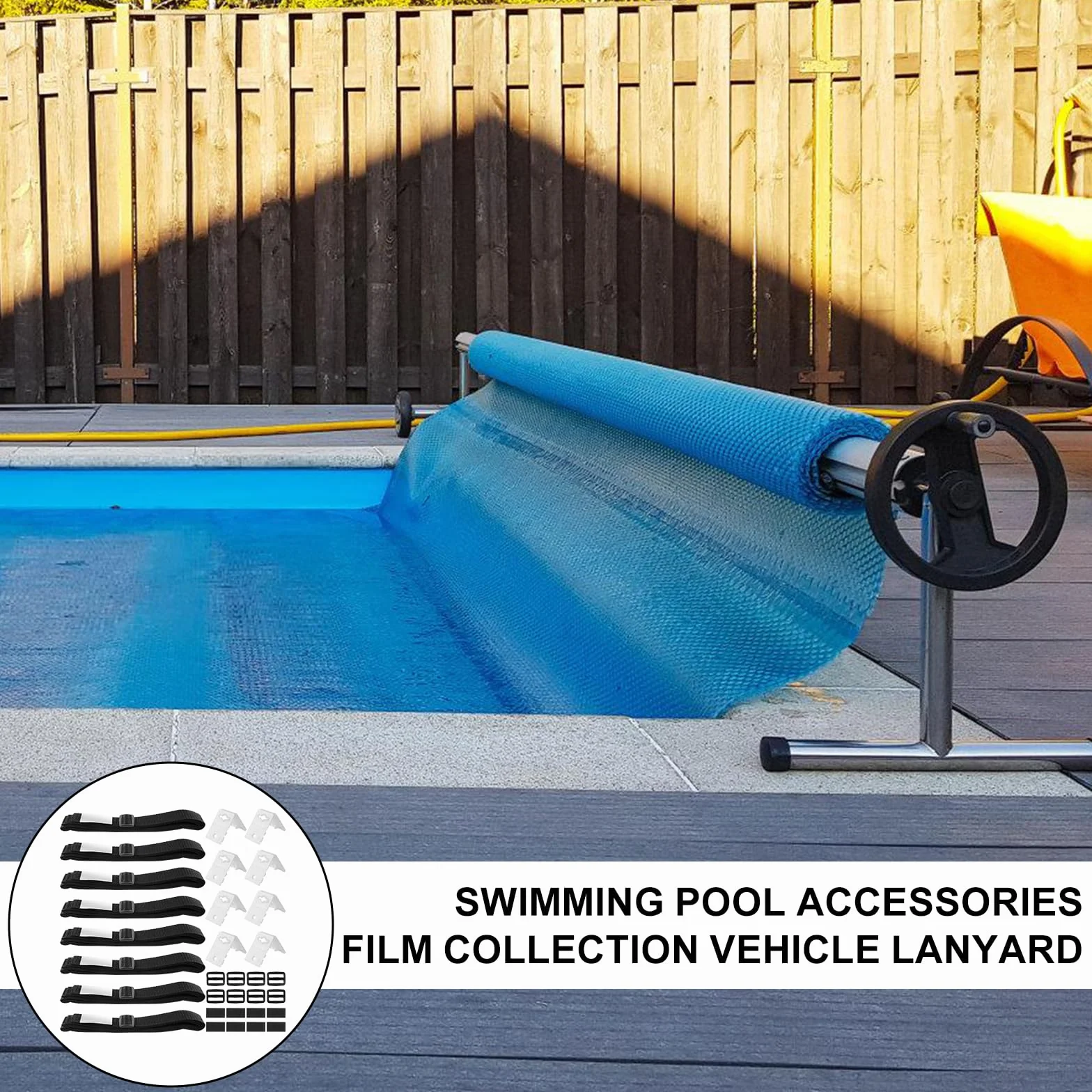 8 bandas de sujeción, enrollador de piscina, cinta de sujeción para lámina solar, cinta de fijación para enrollador de piscina, cinta de sujeción para piscinas universales en el suelo