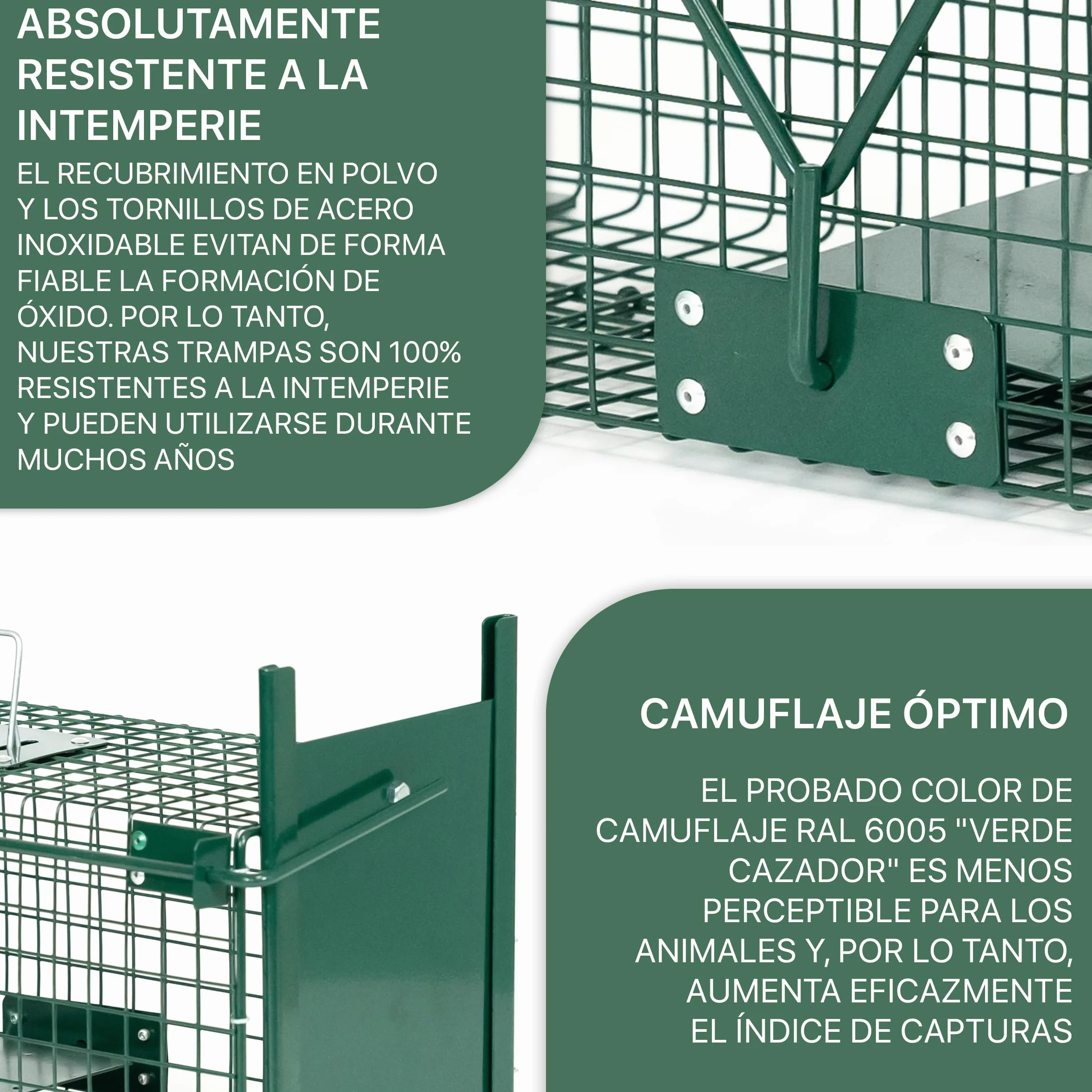 ITA Trampa para Animales Vivos 5002-90x30x30 cm - por Martas Gatos Ratas - 1 Puerta, Resistente al Tiempo, Reutilizable, Montada - Made in EU