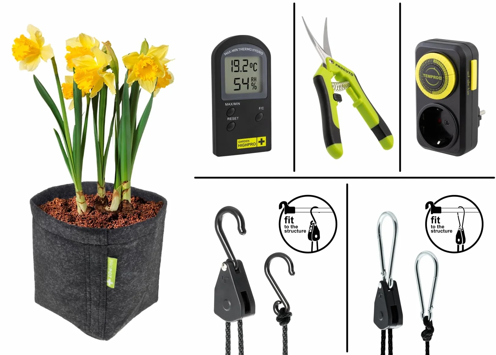 GARDEN HIGHPRO GROWKIT 80H | Grow Kit | Kit Cultivo | Armario Cultivo Indoor | Extractor 125mm | Filtro carbón | Ventilador 5W | Combiduct | Tijeras