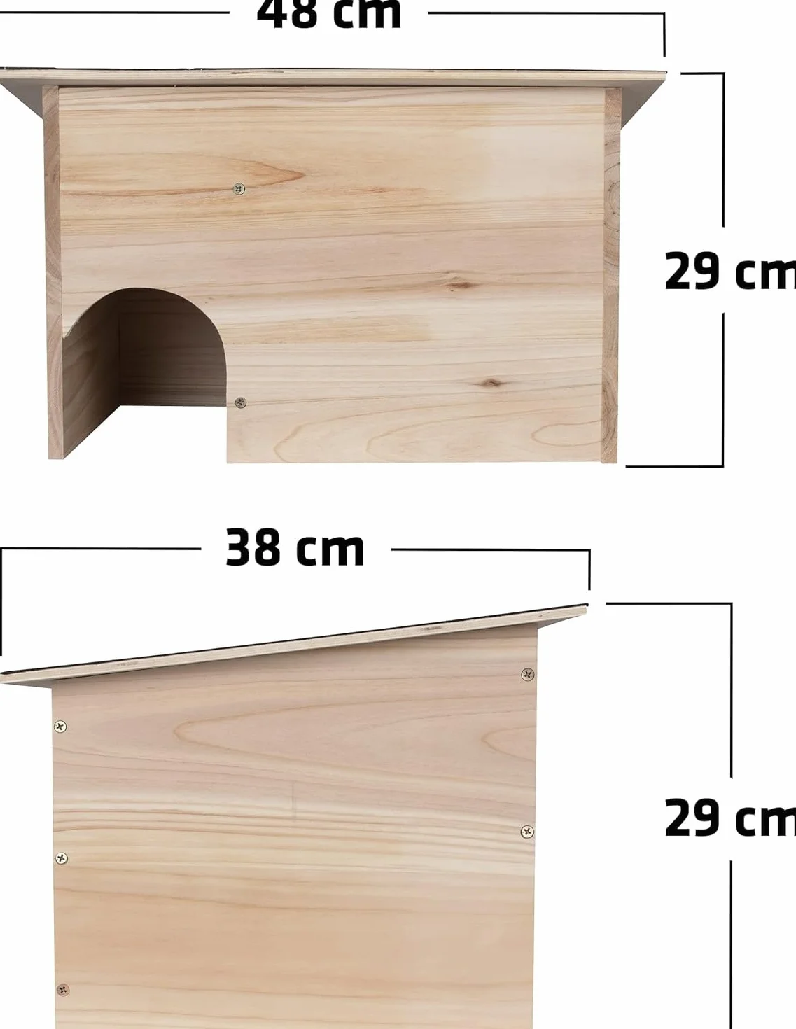 Gardigo® Casa para Erizos DIY - Kit de Madera | Techo Resistente a la Intemperie, Entrada Laberinto - 48×29×38 cm | contra Depredadores | Hogar para Erizos de Jardín | Refugio para Puercoespines