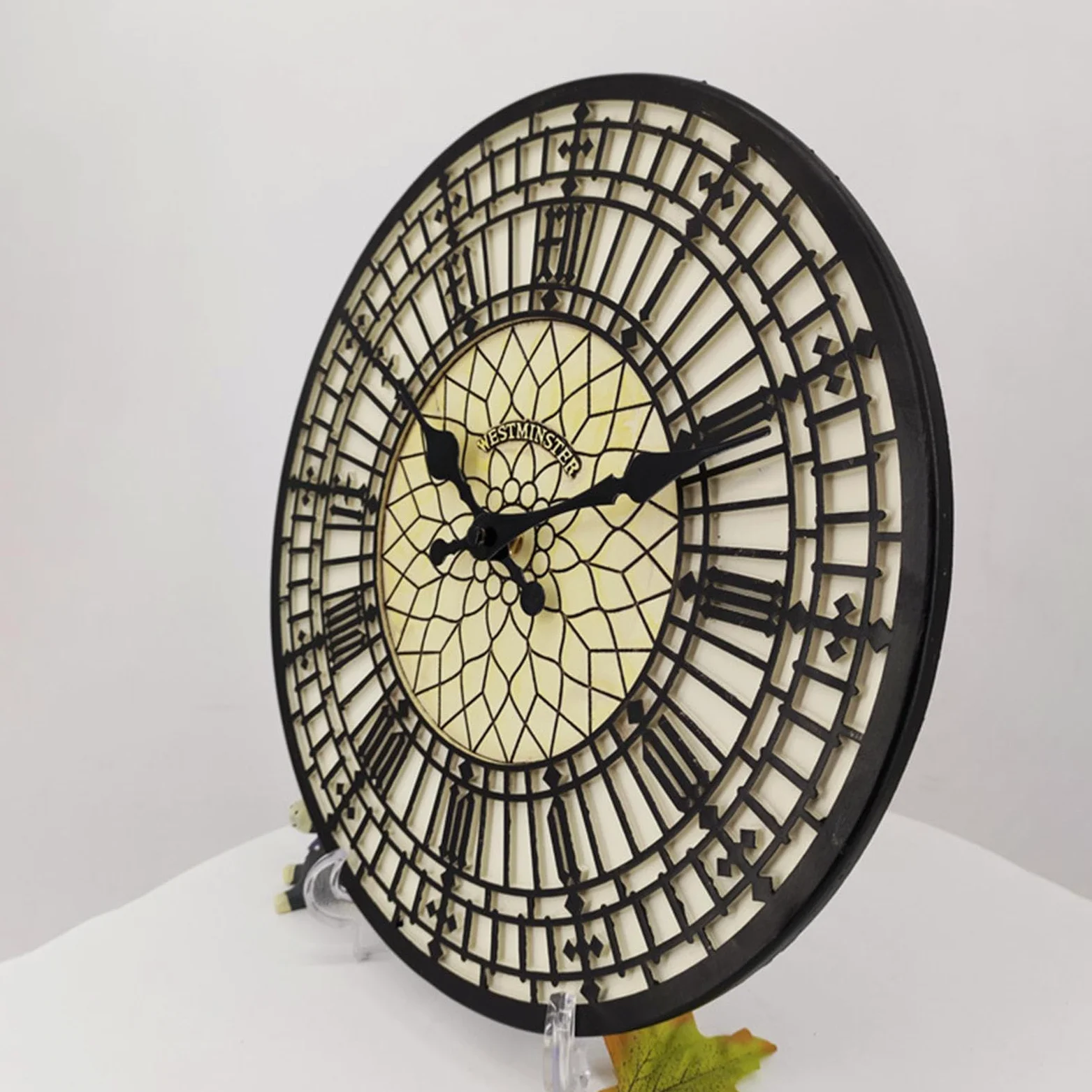 Reloj de pared resina números romanos exterior grande resistente intemperie transparente para patio piscina