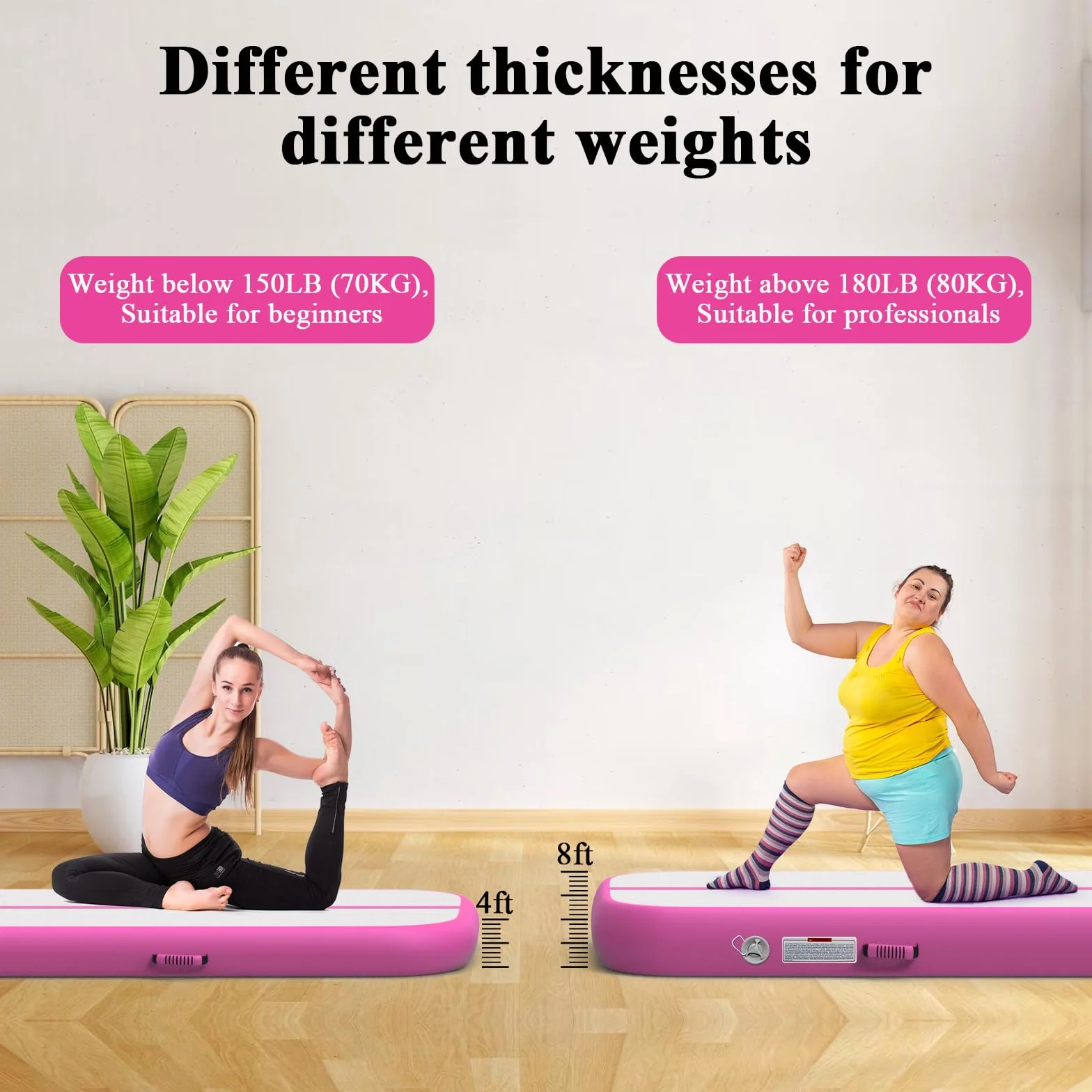 Colchoneta inflable de gimnasia con rodillo de aire para yoga y entrenamiento