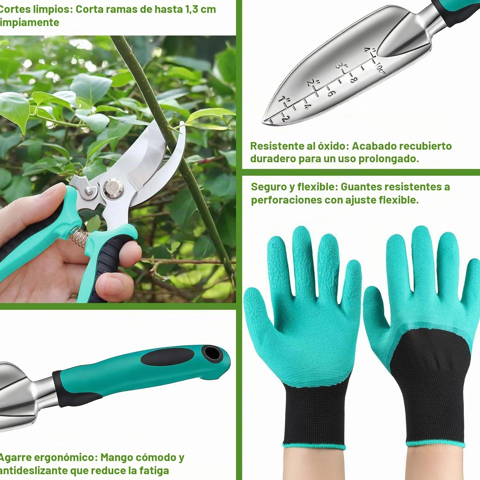 Juego de Herramientas de Jardinería,8 Piezas Acero Inoxidable de Herramientas de Jardín,Juego de Herramientas de Jardín Resistentes,Kit Jardinería-Rgalo de Jardín Ideal para Mujeres y Hombres
