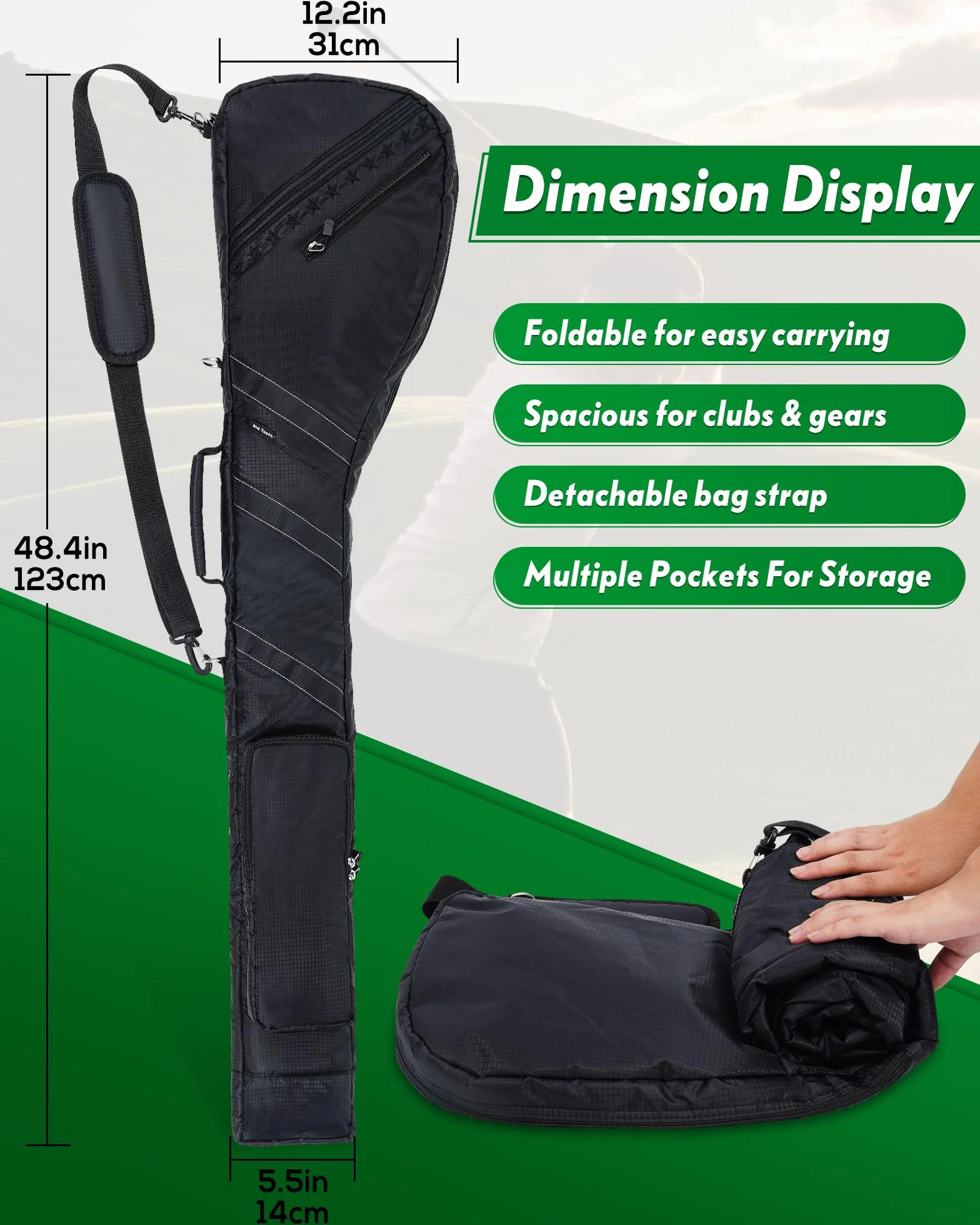 Impermeable Bolsa de Golf Plegable Resistente Multicolor