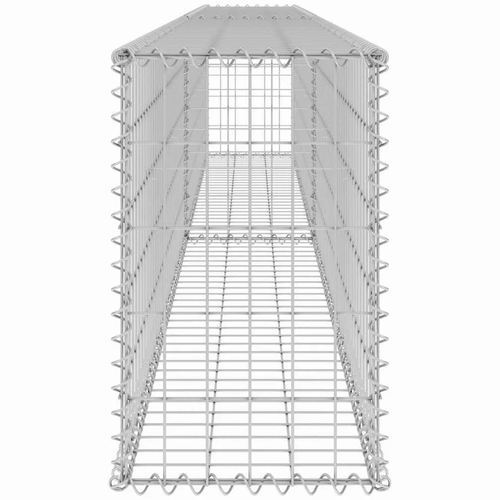 Cesta de acero galvanizado, 300 x 30 x 50 cm, con cubierta para valla y muro de contención