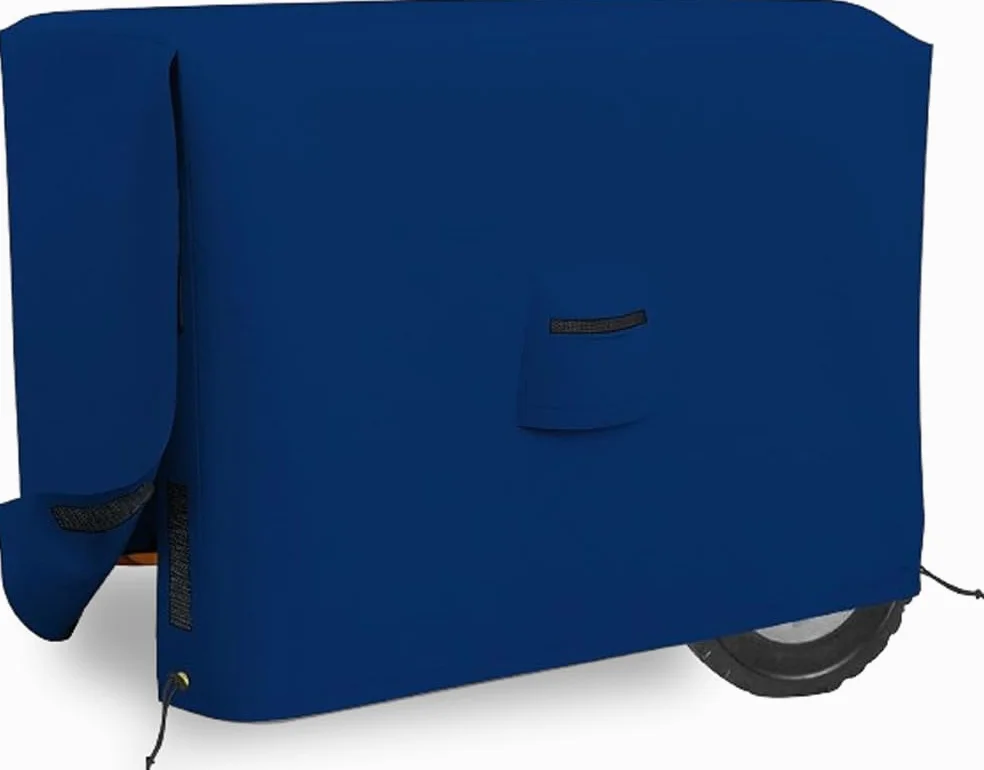 Cubiertas para generadores al aire libre, 100% resistentes a los rayos UV y a la intemperie, cubierta para generador con bolsillos de aire y cordón para Sungfit (32" x 24" x 24"), color azul