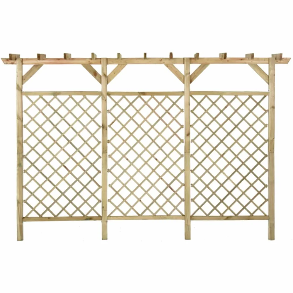 vidaXL Valla de jardín con pérgola Madera Pino impregnada 300x50x200cm