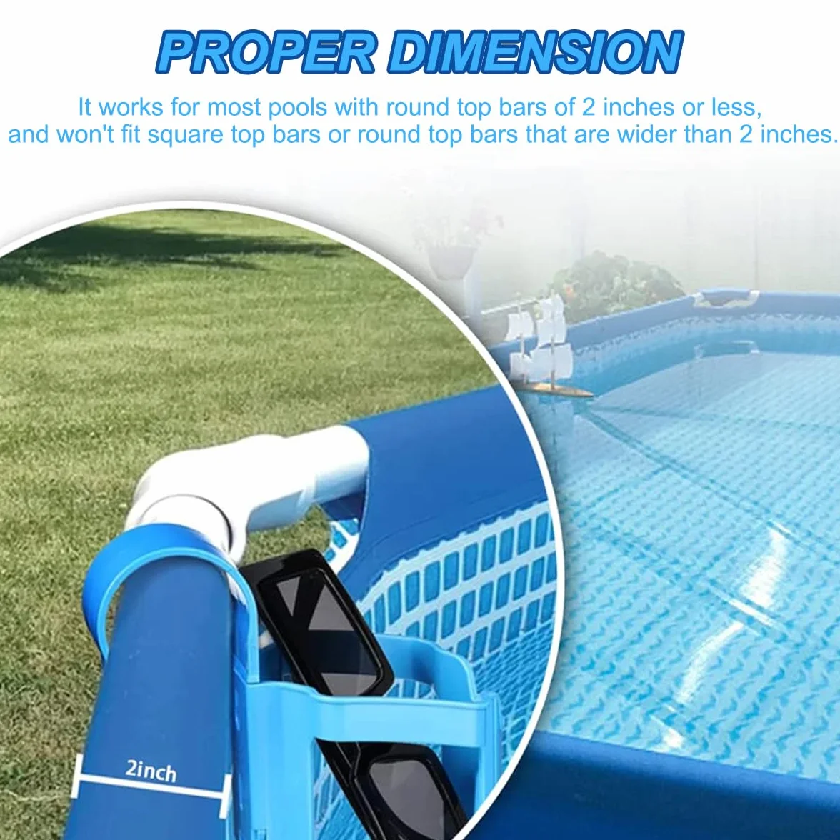 4 Piezas Portavasos de Piscina, Portavasos Colgantes para Piscina, Soporte para Bebidas Piscinas, Portavasoss Junto a la Piscinas Desmontable, Accesorios Piscin-a Portavasoss Colgante para Verano