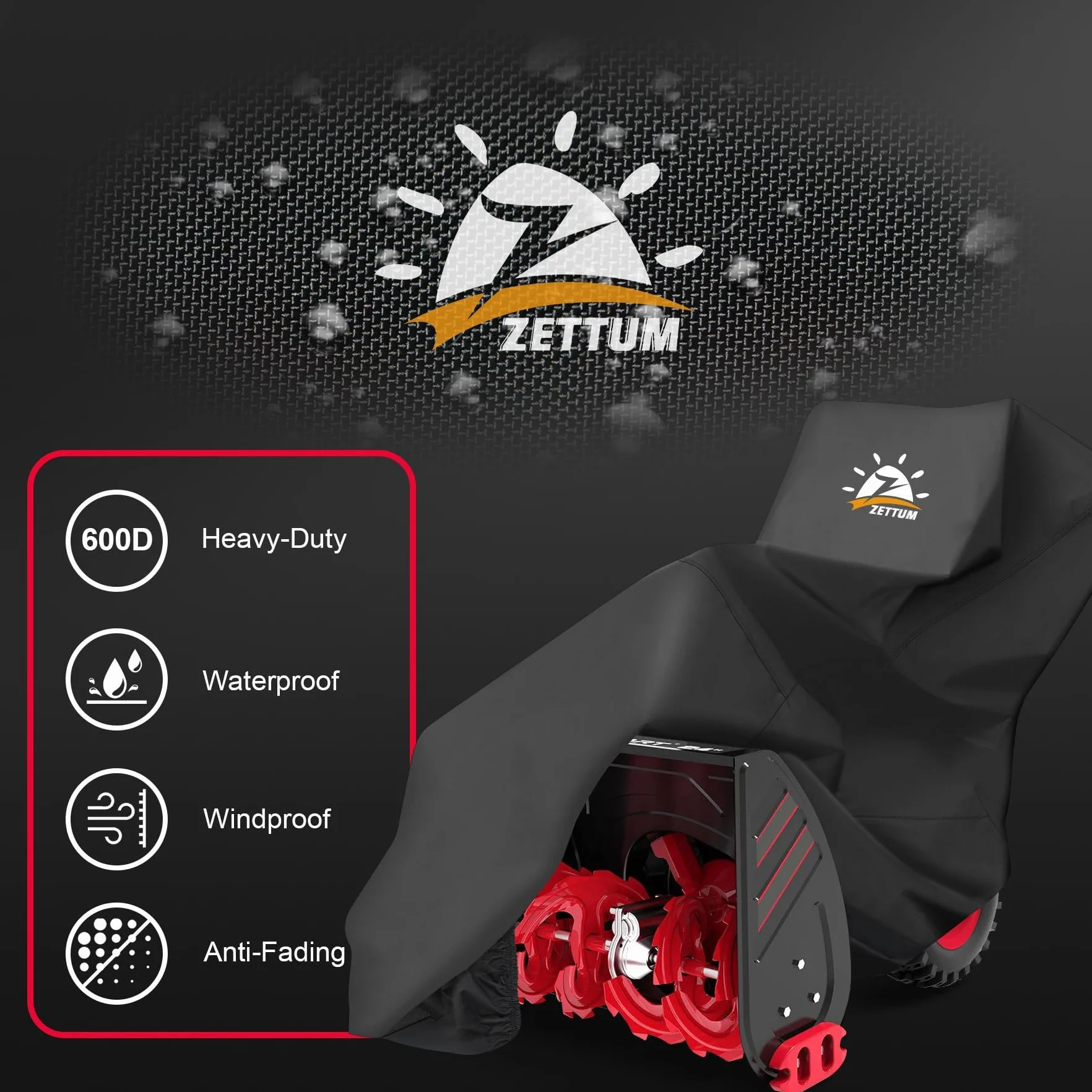 Zettum Funda protectora para quitanieves con revestimiento de poliuretano 600D, resistente al agua y resistente, accesorio para EGO, Honda, Ryobi, Cub Cadet, Ariens, Troy Bilt, Toro