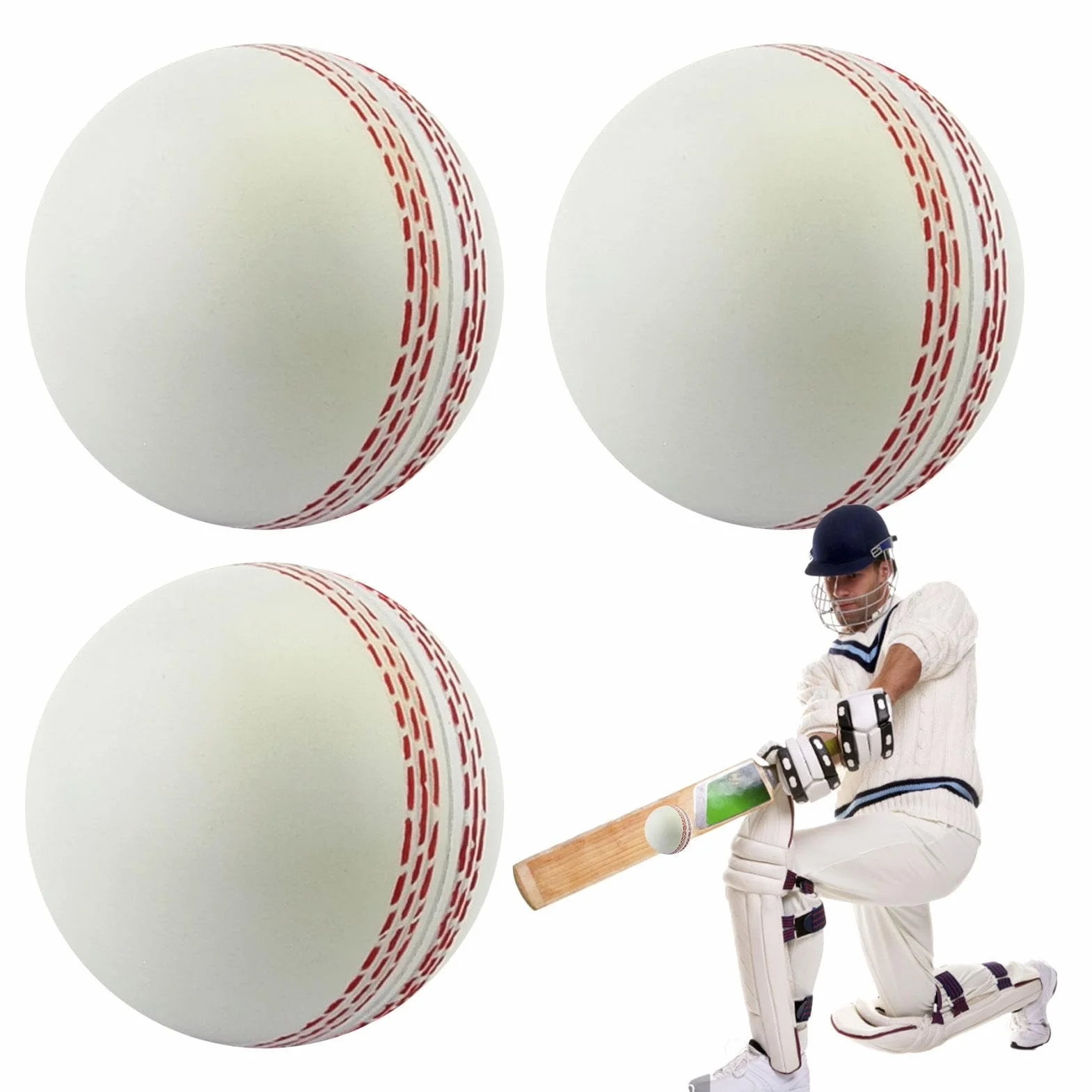 Fulenyi Bolas de Cricket de Entrenamiento Flexibles para Interior y Exterior