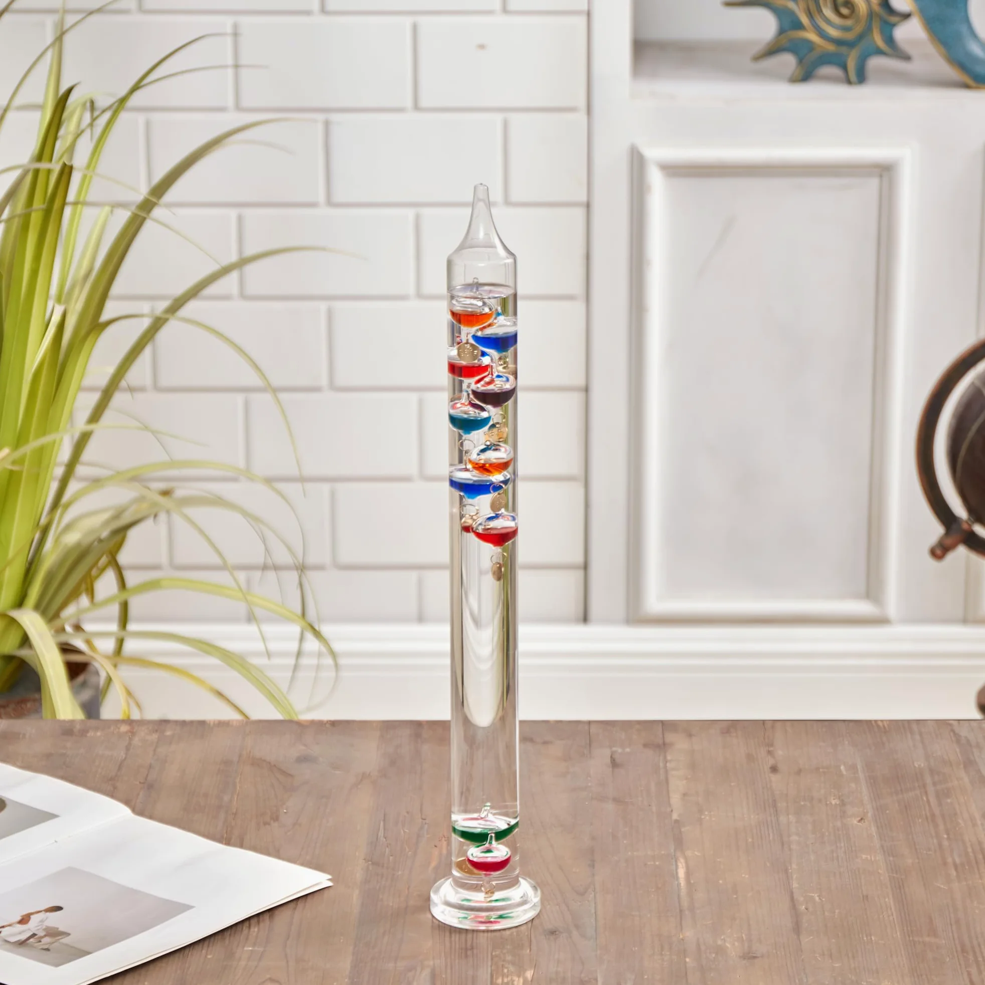 Termómetro Galileo de 20.5 pulgadas con 10 bolas multicolor