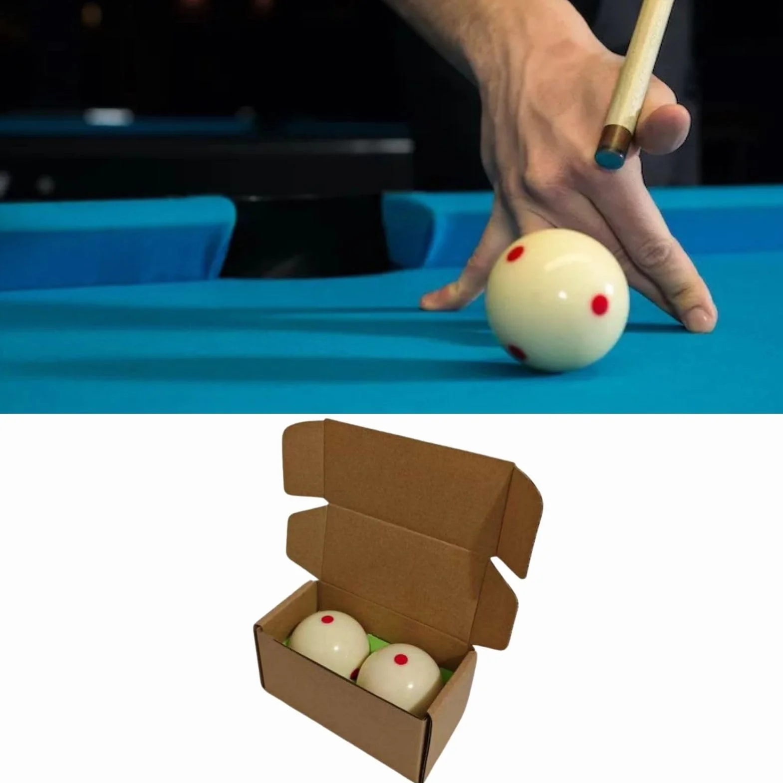 Bolas de Billar Blanca 57,2 mm 2 Piezas Entrenamiento Resina