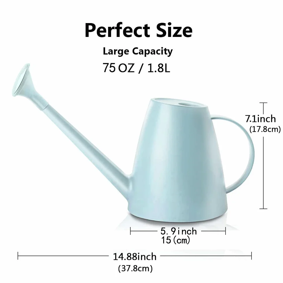 LOYUYU Tanque de Agua de PláStico 1.8L Planta PequeñA, Ligera y Encantadora de JardíN Interior y Exterior, Tanque de Agua con Ducha Gris