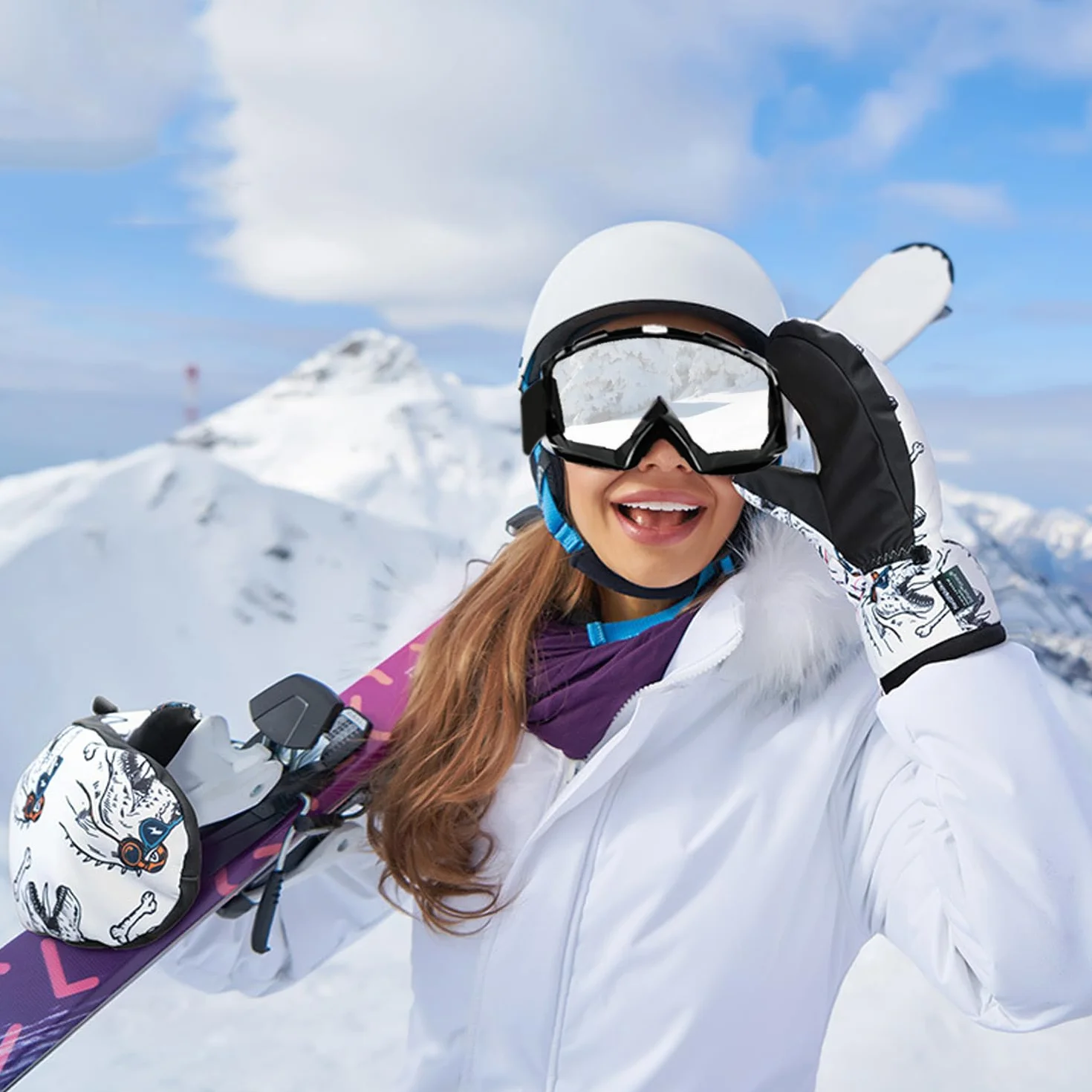 Gafas Windproof de Moto, Gafas Snowboard, Gafas telescópicas ajustables antipolvo y antivaho