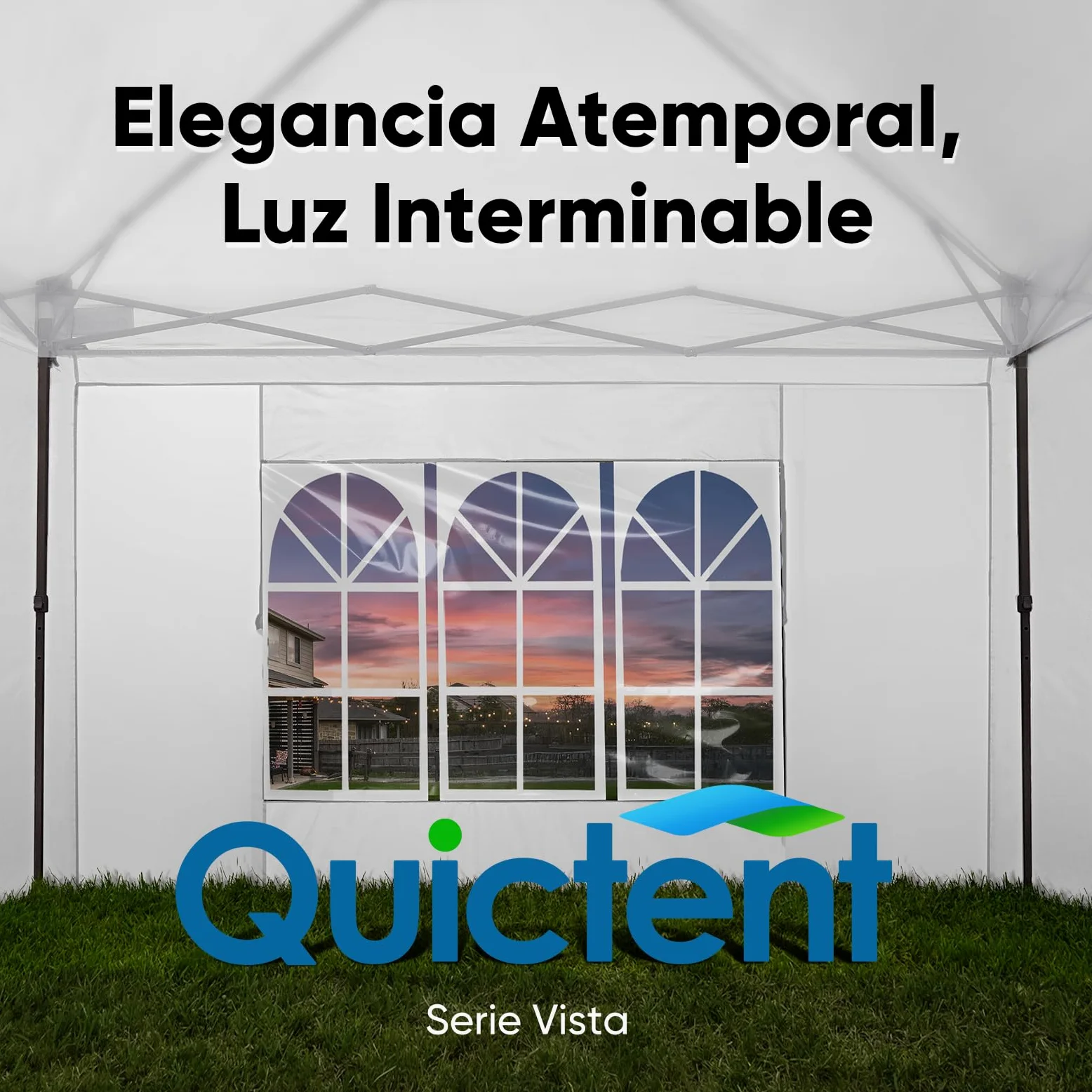 Quictent Carpa Plegable 3x3m Gazebo con Paredes Laterales Extraíbles, Refugio para Eventos de Altura Ajustable, Tienda Portátil para Fiesta de Jardín y Camping, Blanco | Carpa de jardín con paredes laterales, protección UV 50+, bolsa de transporte, marco