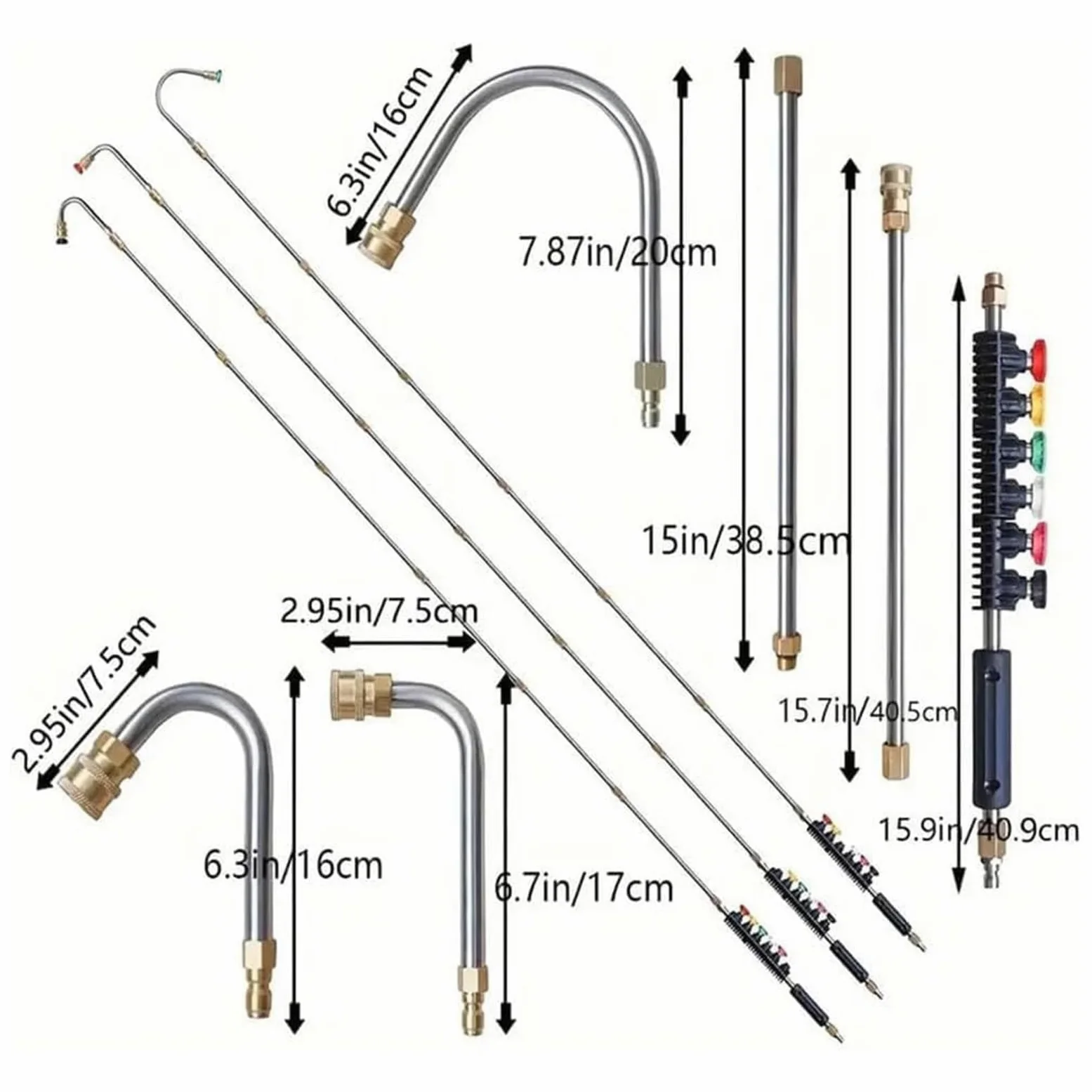 Extensión De Varilla De Hidrolimpiadora Kit de poste telescópico para | Varilla telescópica para hidrolavadora para Patio Terraza Jardín Calzada Valla Techo