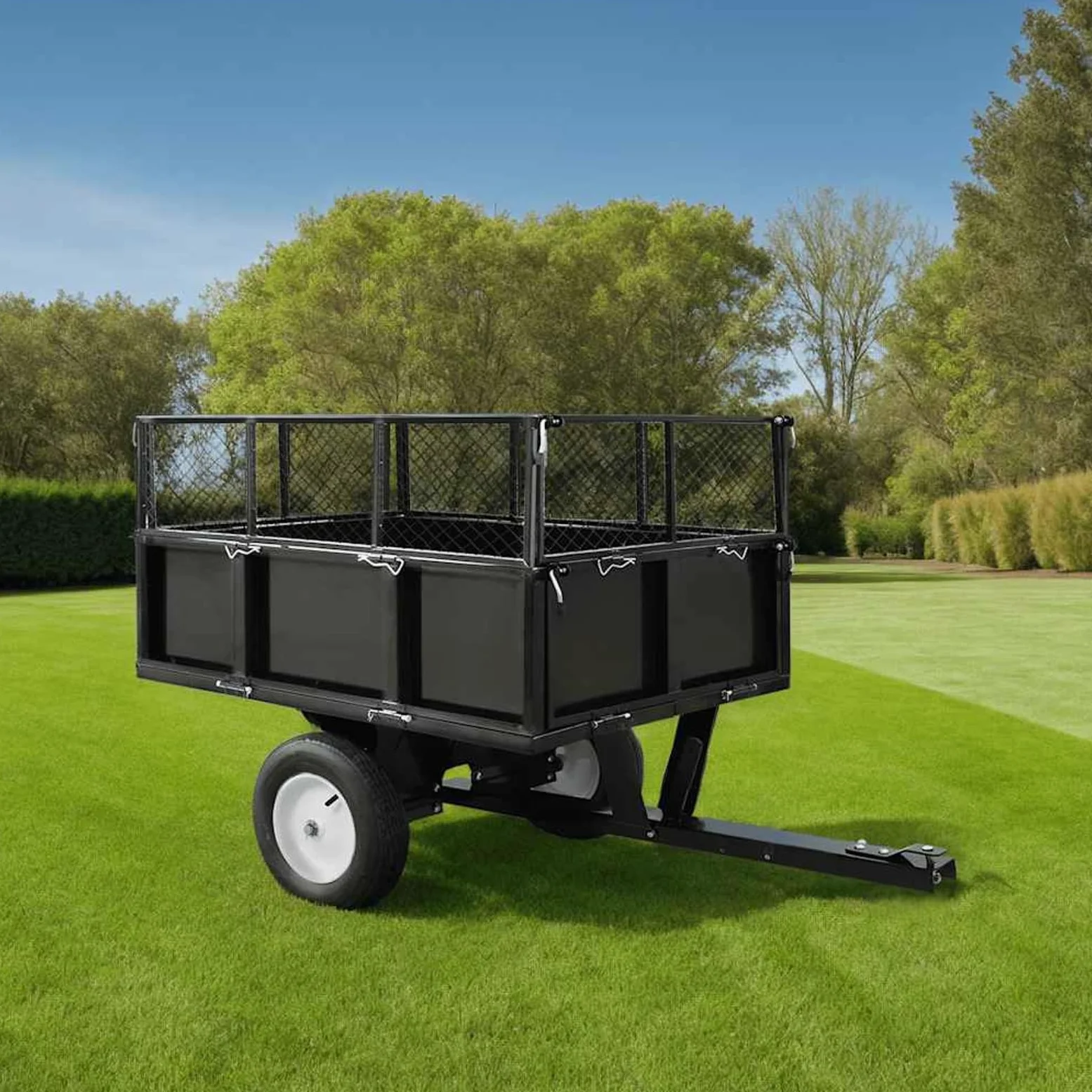 Gecheer Carro Remolque inclinable de cortacésped Carga de 300 kg,Carro de Mano para jardín