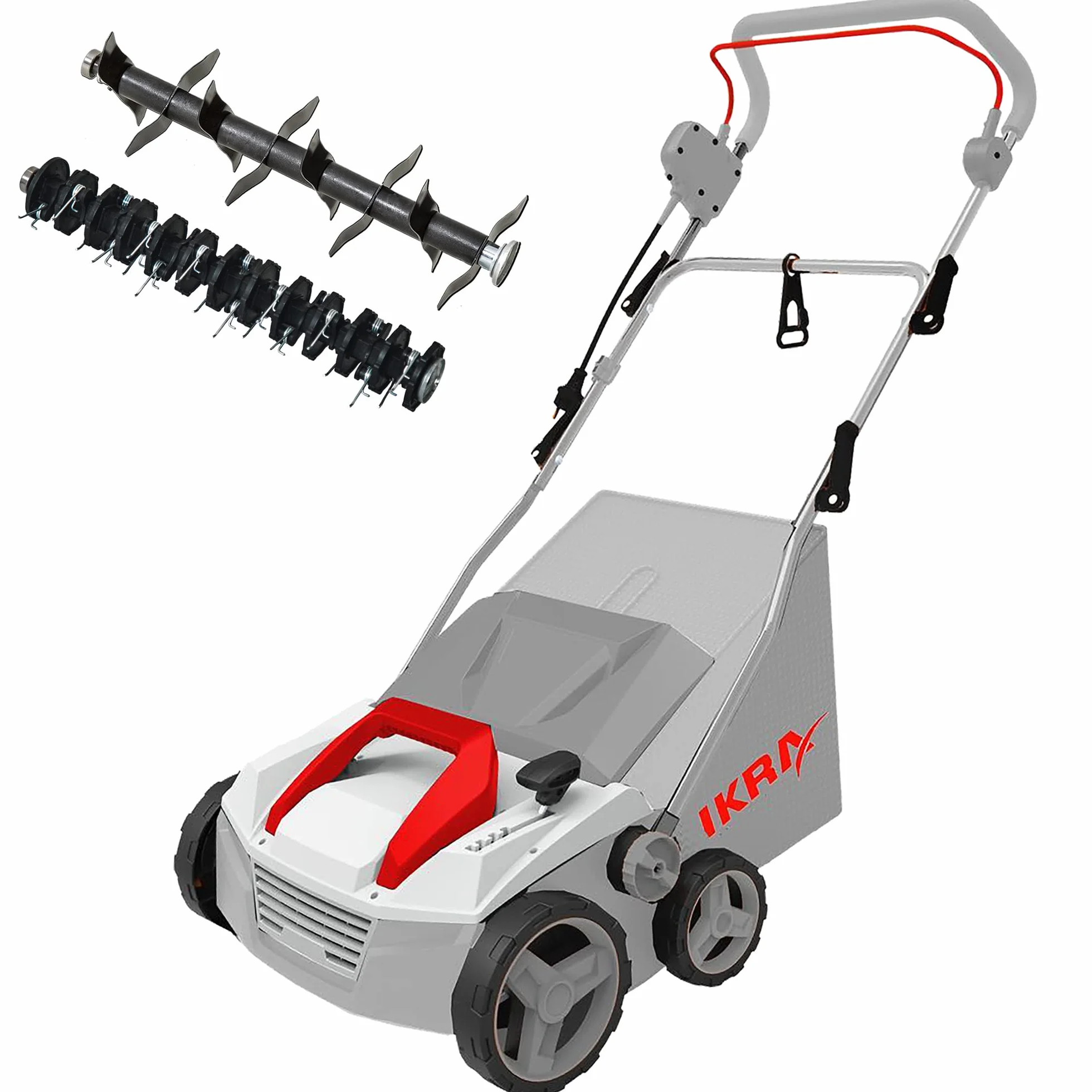 IKRA escarificador y aireador eléctrico IEVL 1838, saco coletor 40l, largo de trabajo 38cm, 1800W