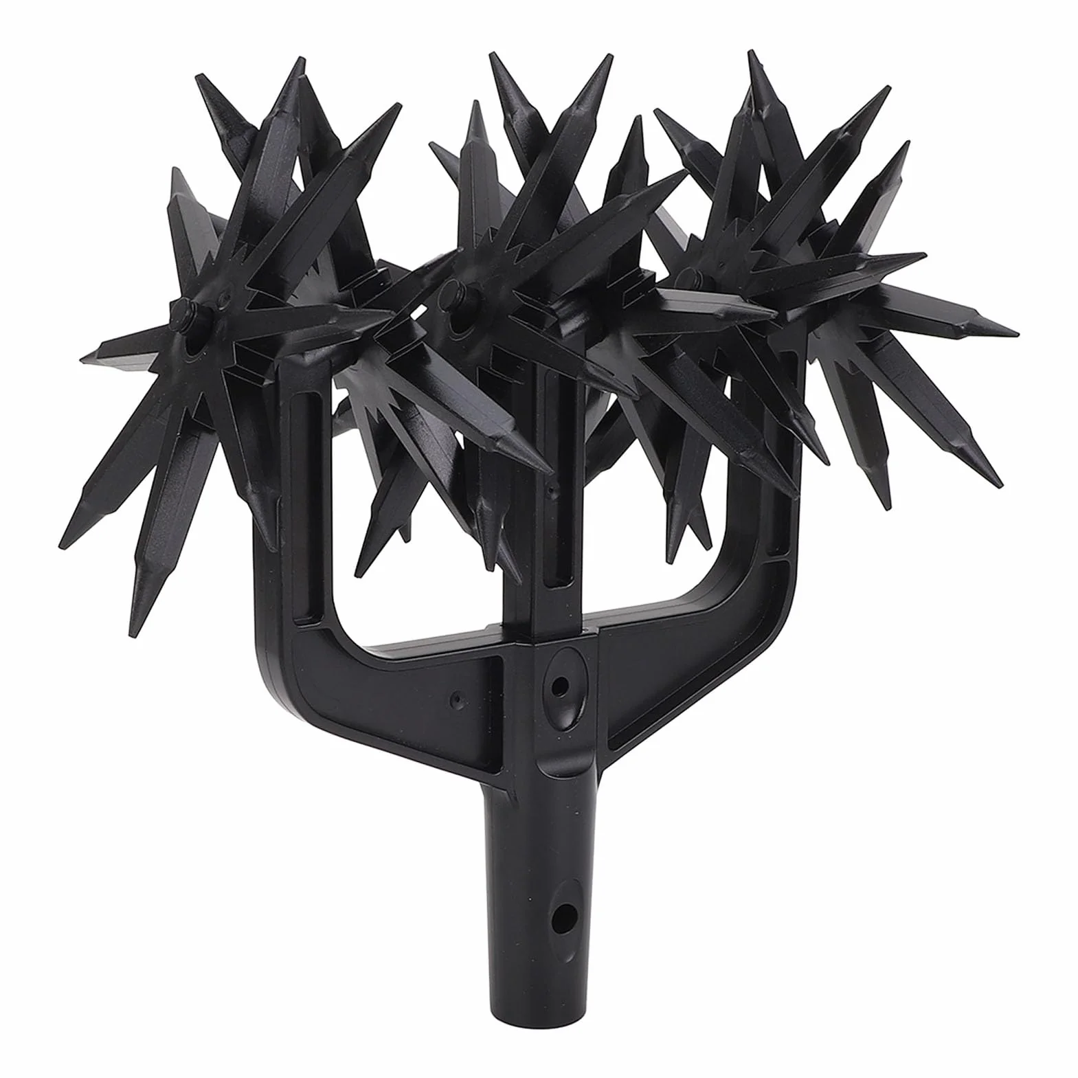 Cultivador Rotativo de Jardín, Cimor de Mano Ajustable con Ruedas de Plástico Desmontables y Largas Picos, Herramienta de Cultivador del Suelo para la Aireación
