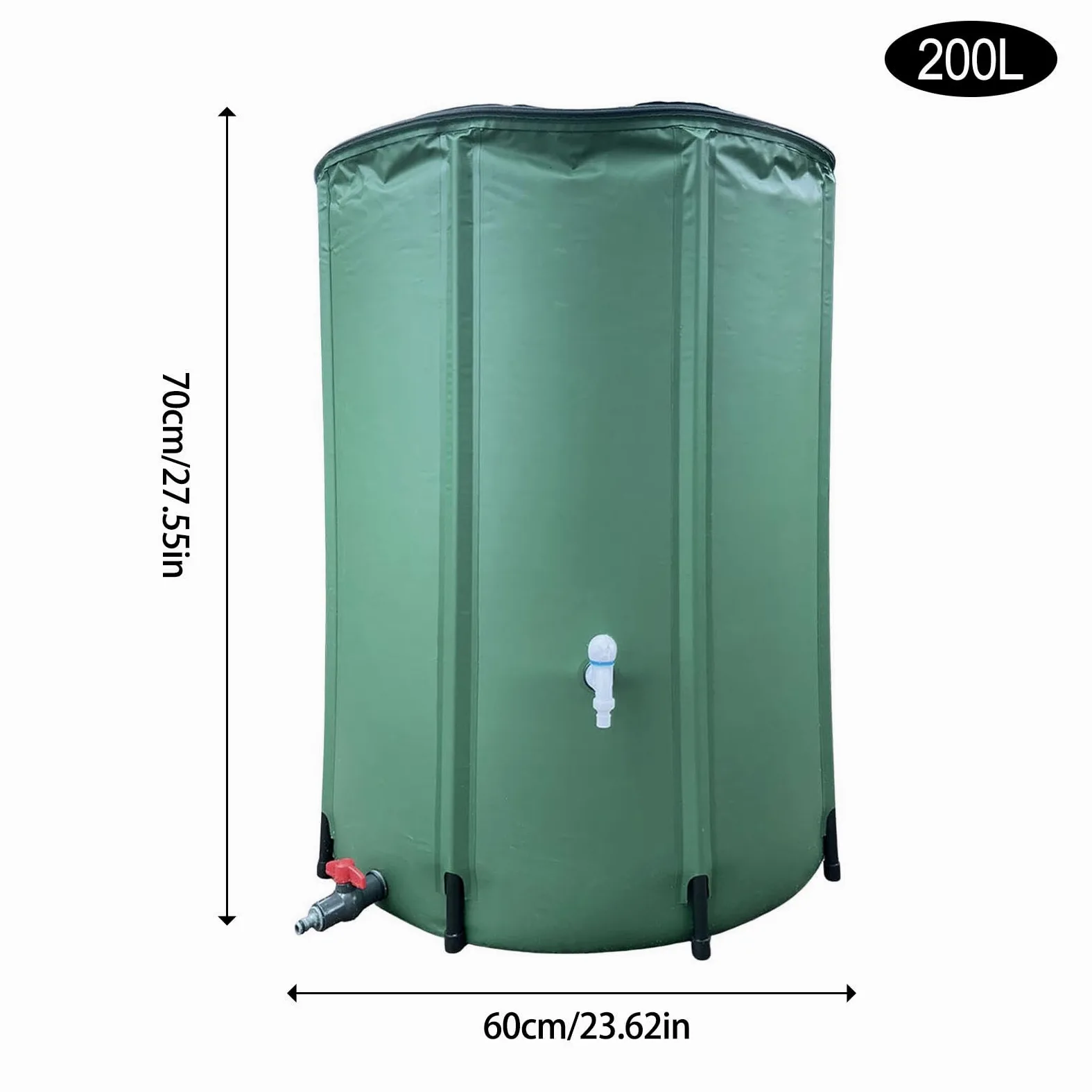 Barril de Lluvia Plegable, colector de Agua de Lluvia - Colector de Agua | Plegable con Grifo - Contenedor de Agua de jardín para Recogida de Lluvia, Almacenamiento, reutilización,