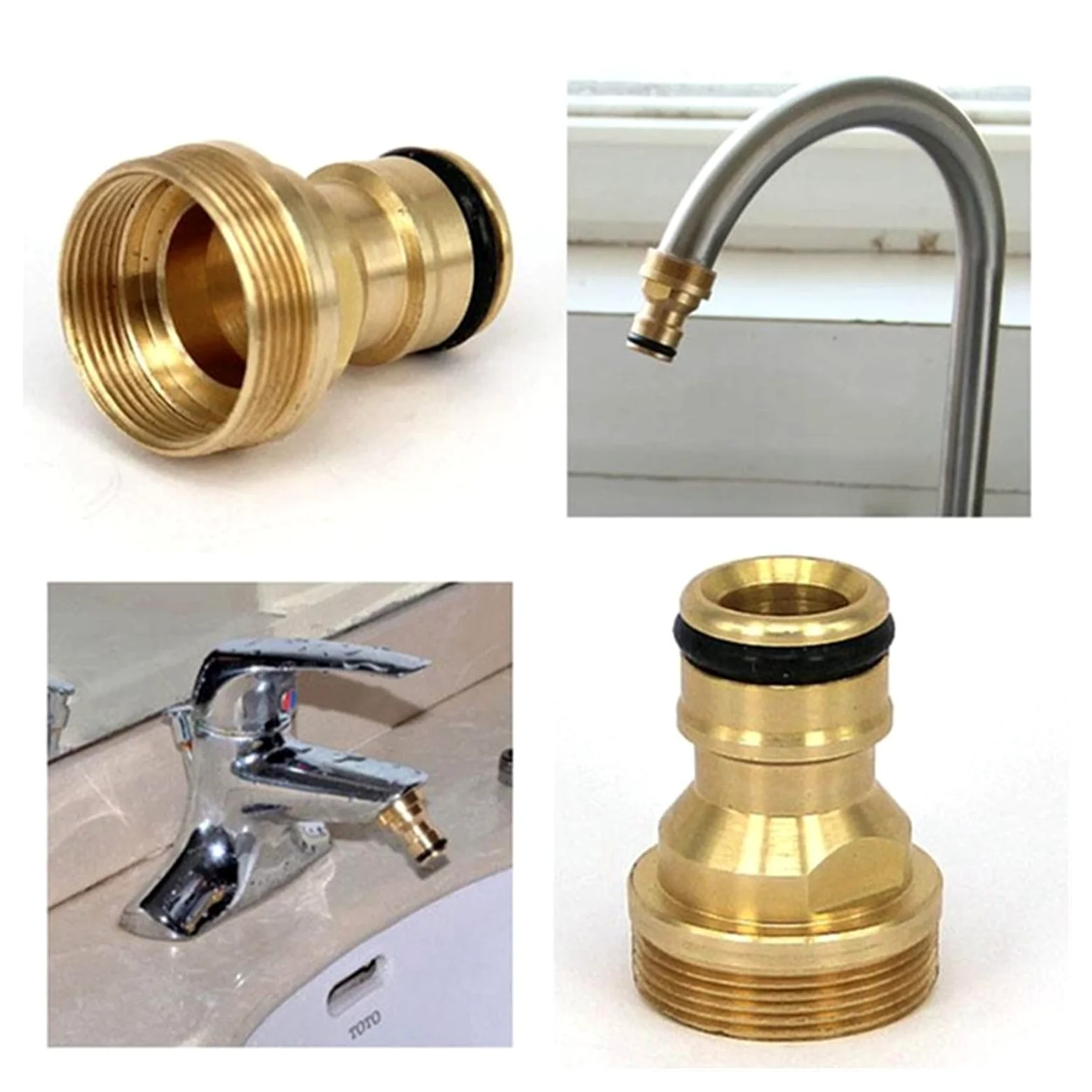 Conector rápido para grifo de tubería de riego de jardín Ajuste 1 pieza Adaptador de conector rápido macho de latón Manguera de agua de jardín Conector de grifo Filtro de agua Riego por goteo Acoplami