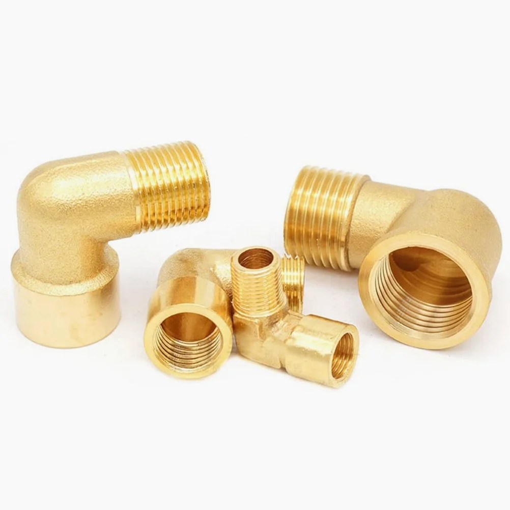 Conector de toque de manguera, 1 acoplador de conector de tubo de codo de latón de 90 grados de rosca externa hembra x macho, utilizado for adaptador de cobre de combustible de agua 1/8 "1/4