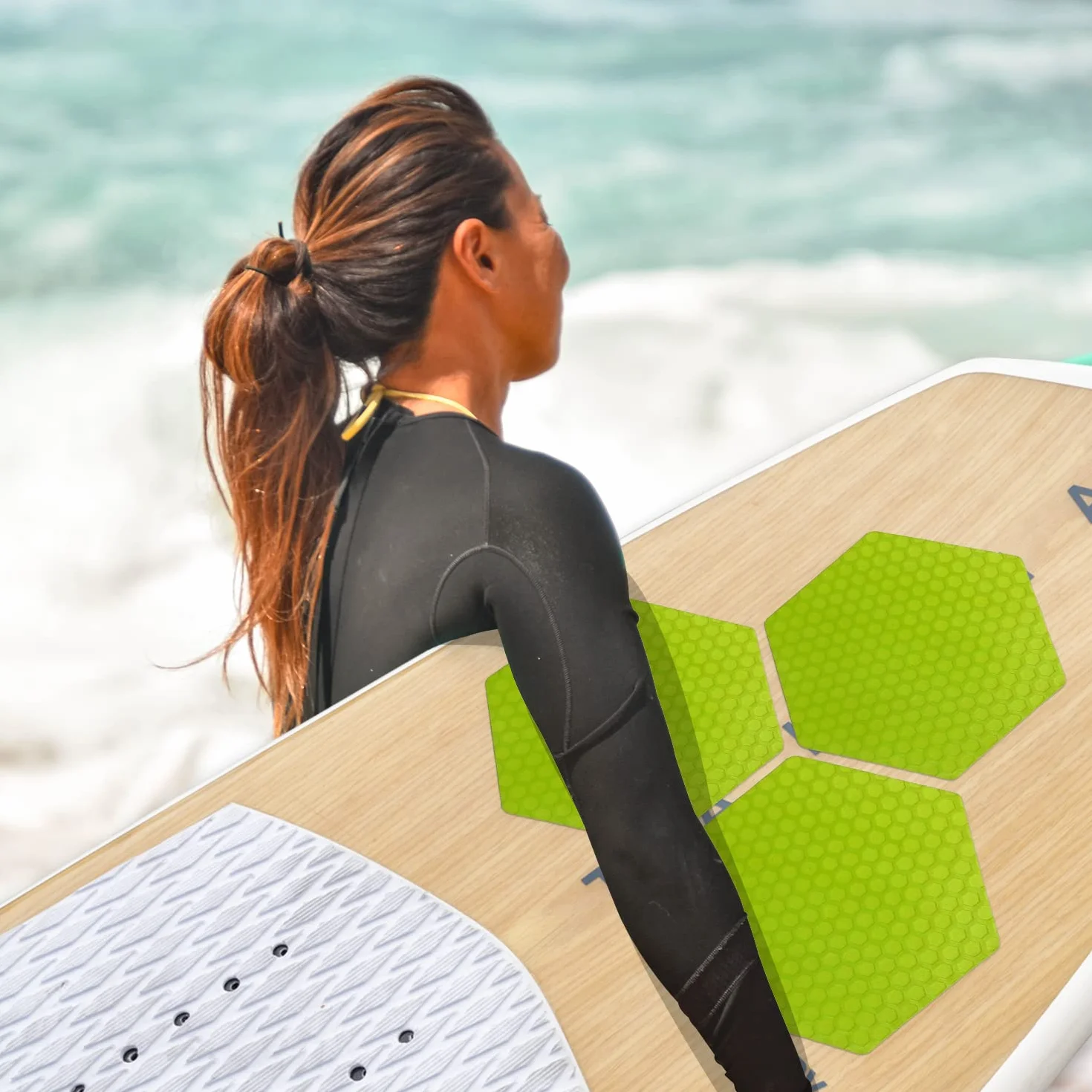 Juego de 10 almohadillas de tracción antideslizantes para tablas de surf – Verde